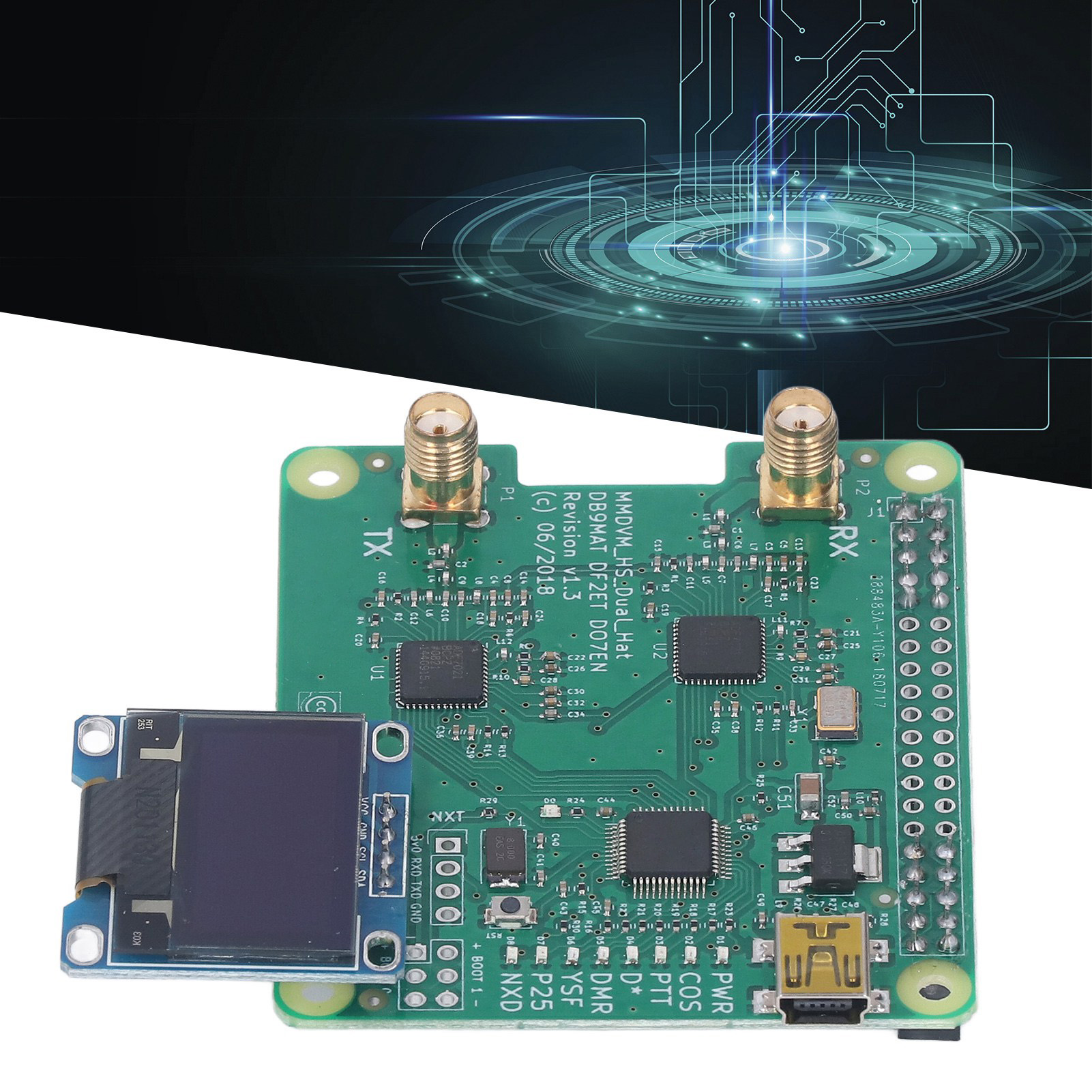 Multimode-usb-wlan-zugangspunktmodul, Raspberry-pi-erweiterungsplatine, Mmdvm-zugangspunkt, Ysf Dstar Dmr P25 Digitalfunk-gateway, Dual-repeater Mit Display