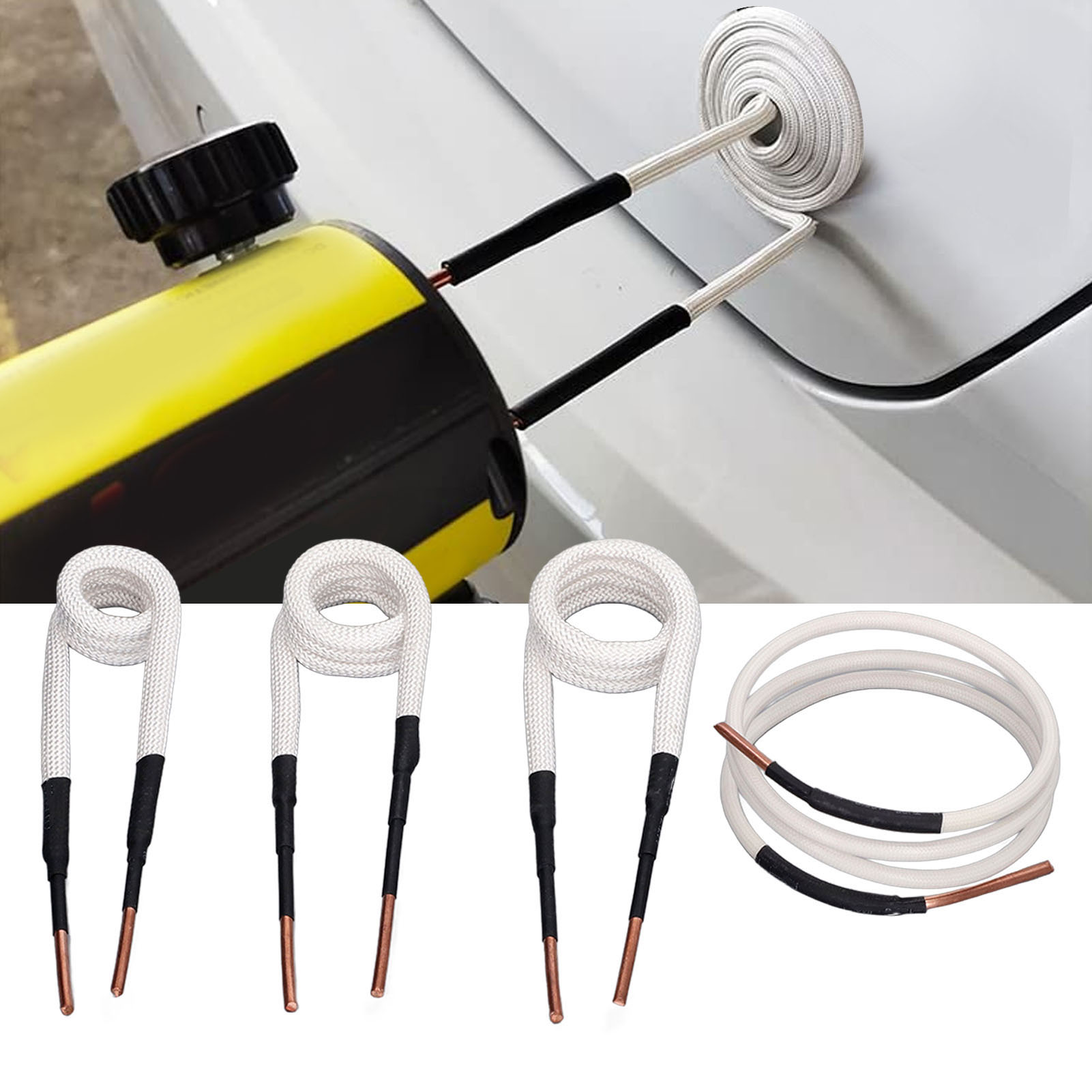Set Mit 4 Elektrischen Heizelementen Mit 3 Mm Messingkern. Flexibles Und Langlebiges Hochfrequenz-heizelement, Ideal Zum Lösen Festsitzender Schrauben Und Muttern.