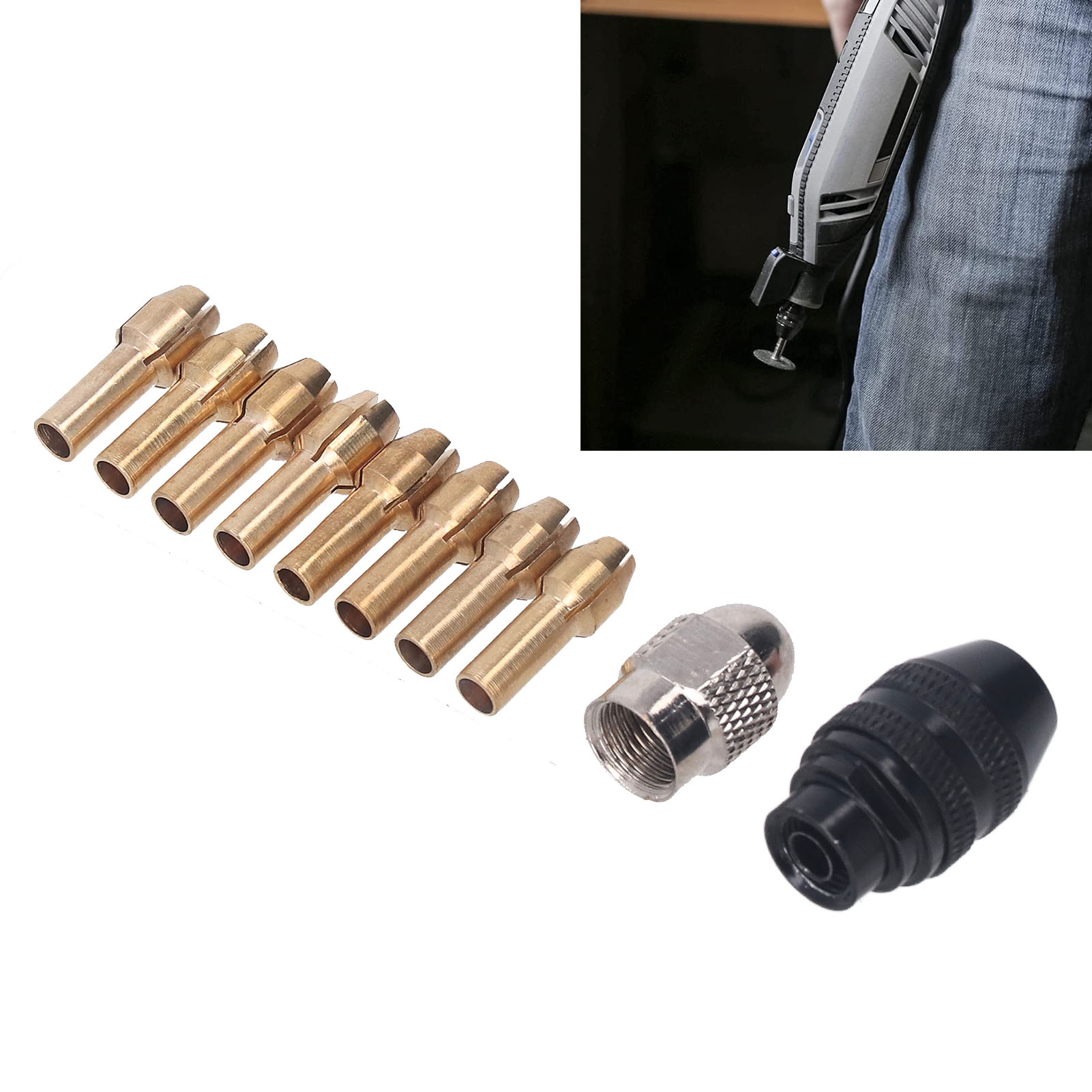 Dremel Bohrfutter-set Mit 1/32" Bis 1/8" Ersatzbohrern, Schnellspannfutter, Schnellwechseladapter Für Rotationswerkzeuge Und Messing-drehbohrmutter.