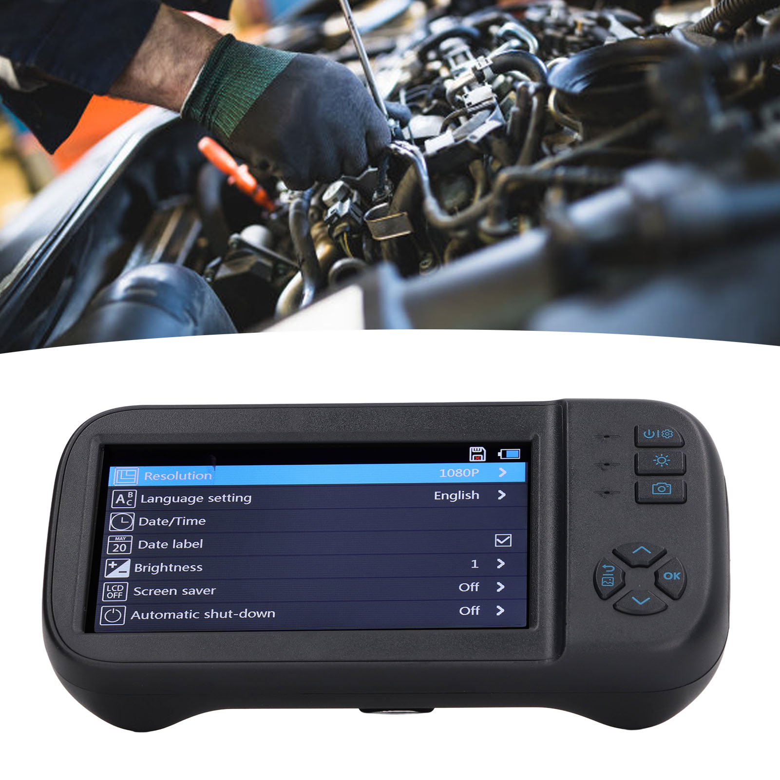Tragbares Endoskop Zur Inspektion Von Rohren Und Motoren, Mit Einer Einzelnen 8,0-mm-linse, Einem 10 Meter Großen Hochauflösenden Ips-bildschirm, 2 Mp, Mit Allen Tasten Und Ausgestattet Mit Einer Einz