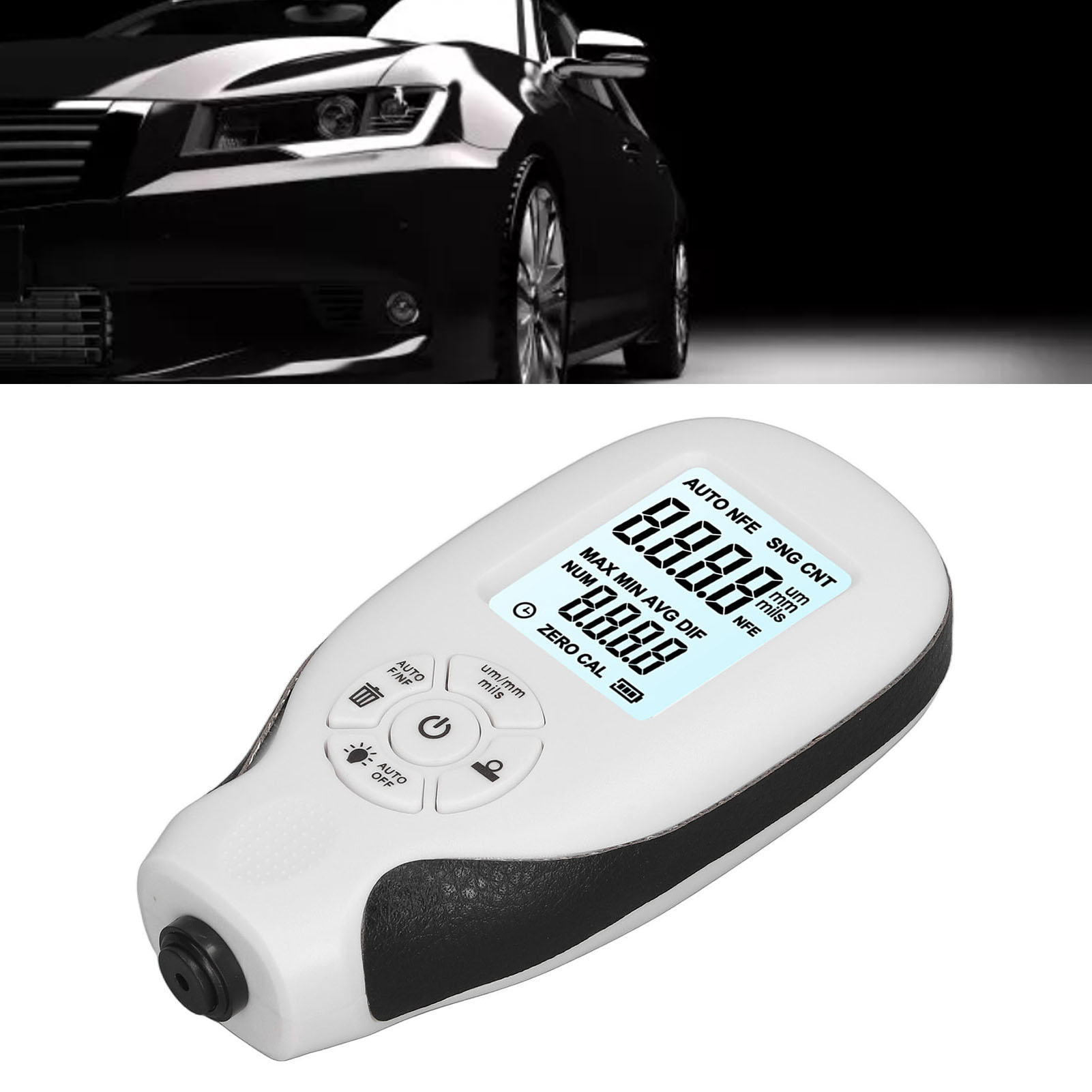 Hw-300 0–2000 Μm Lackdickenmessgerät – Lackfilmprüfgerät Für Gebrauchtwagenkäufer, Manuelles Lackdickenmessgerät, Weißes Modell