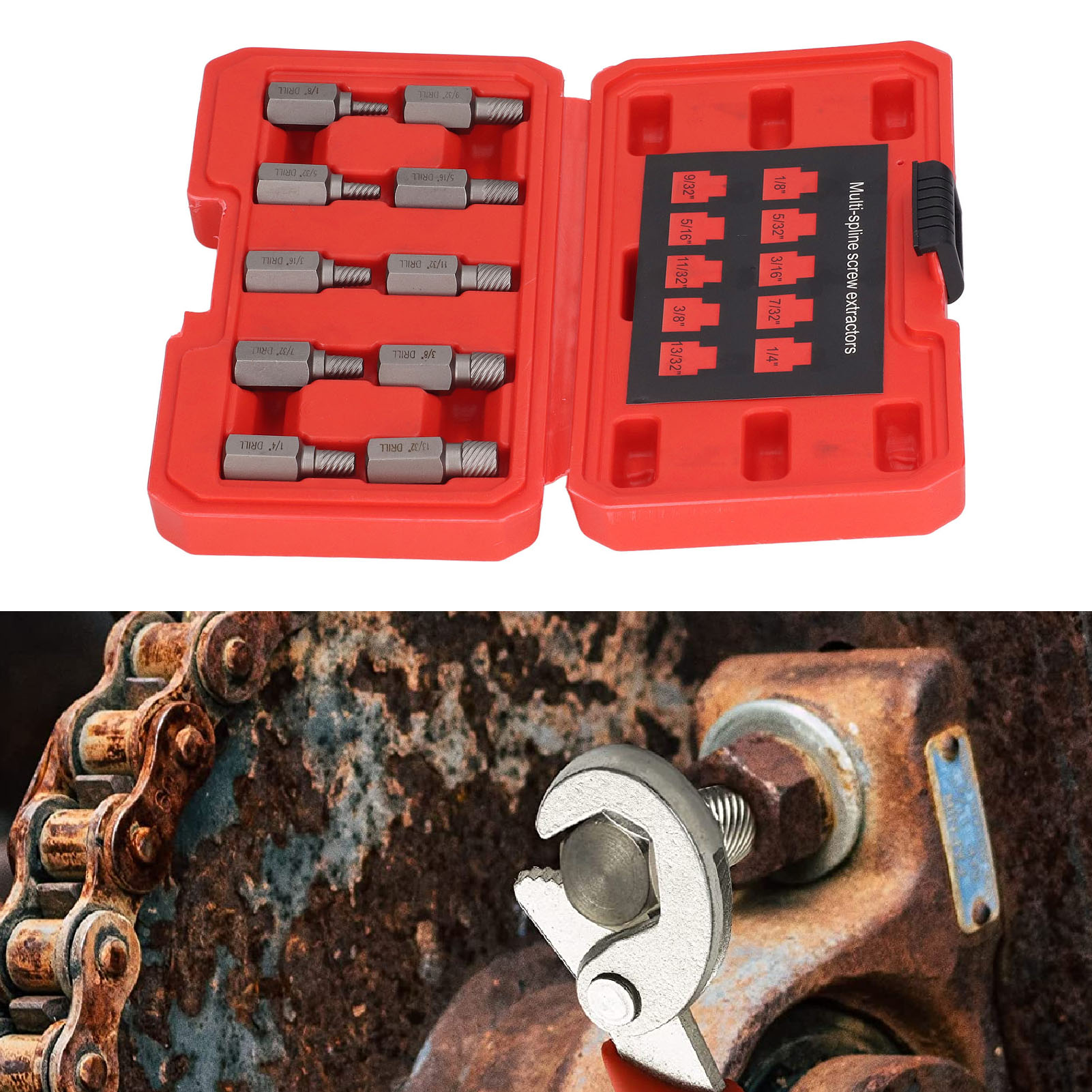 Set Mit 10 Schraubenausdrehern Zum Entfernen Abgebrochener Sechskantschrauben Und -bolzen.