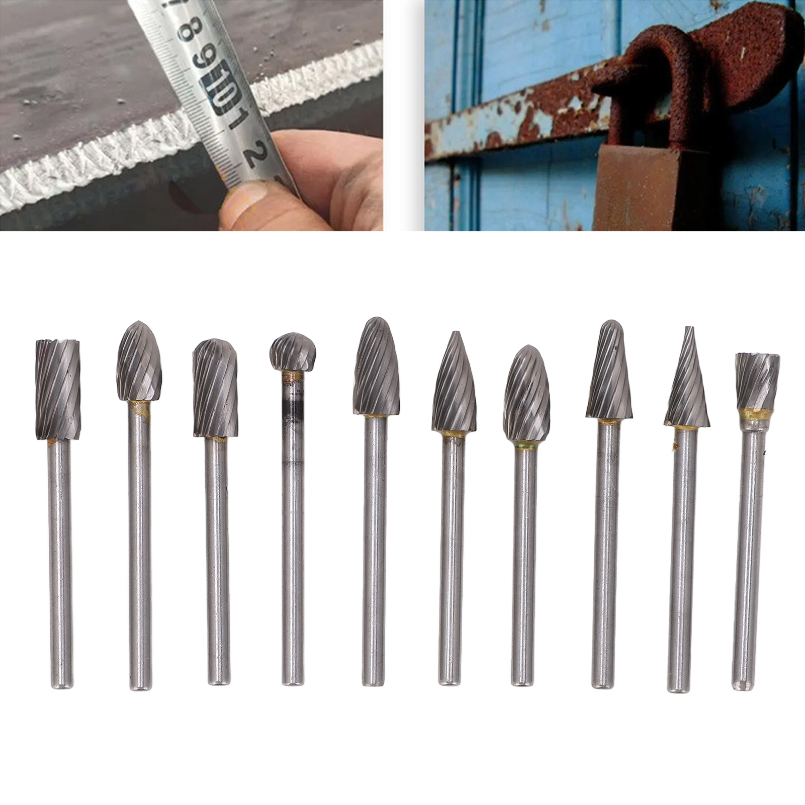 Set Einzigartiger Rotierender Feilen Aus Wolframstahl Und Hartmetall Mit Speziellem Muster Für Die Bearbeitung Von Jade, Holz, Zum Polieren Und Für Metallschnitzereien.