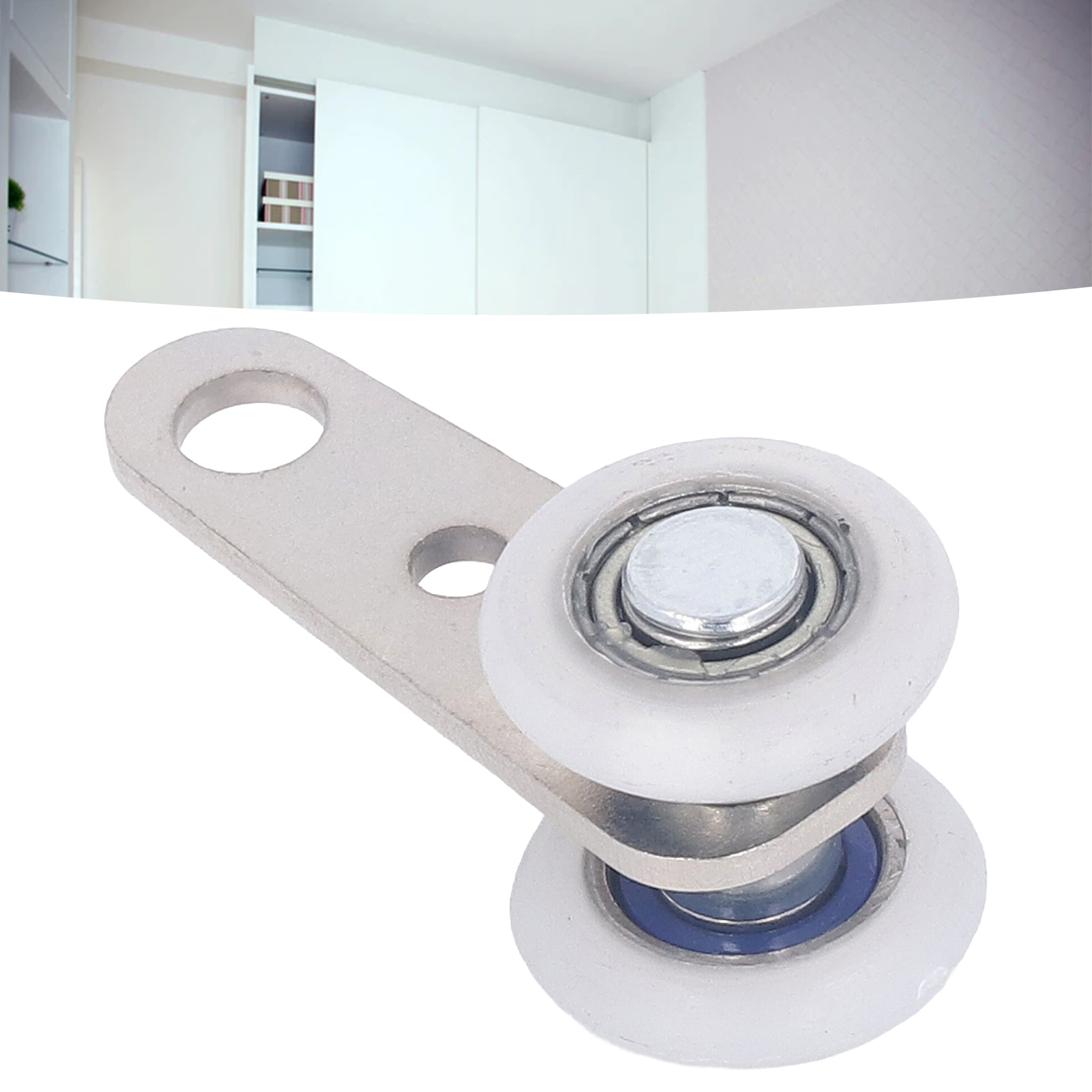 Packung Mit Zehn Stück, Durchmesser 19 Mm, Gesamtlänge 44 Mm, Weiße Nylon-aufhängungsrolle.