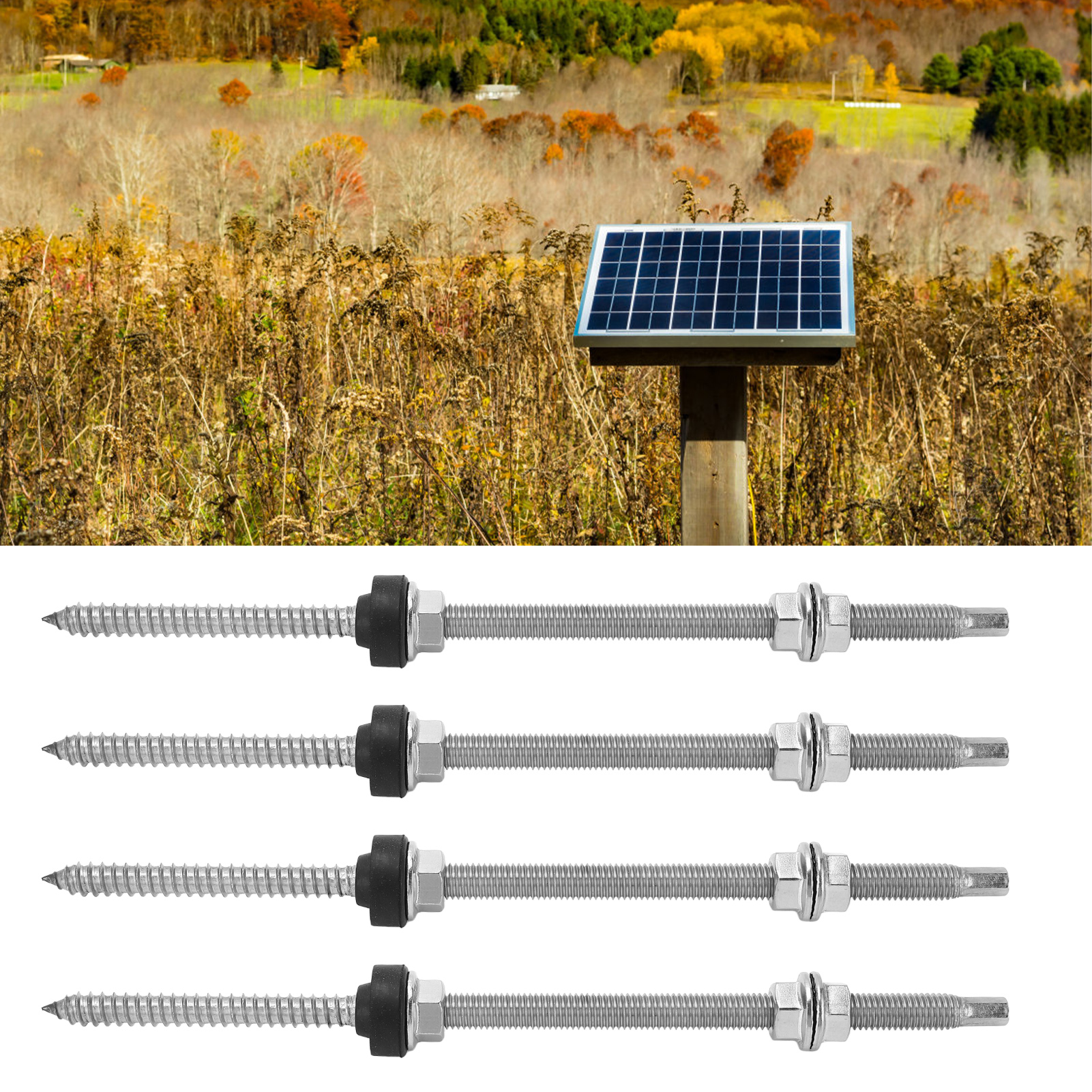 Zubehör Für Photovoltaik-montagesysteme: Doppelkopf-holzschrauben Aus Edelstahl, 25 Cm Solarmodul-montagehalterung