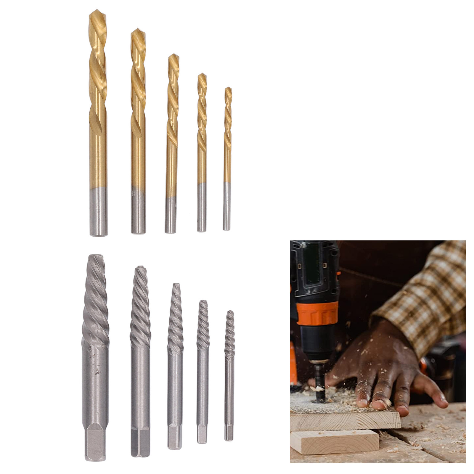 Set Mit 10 Schraubenausdrehern Für Abgebrochene Schrauben