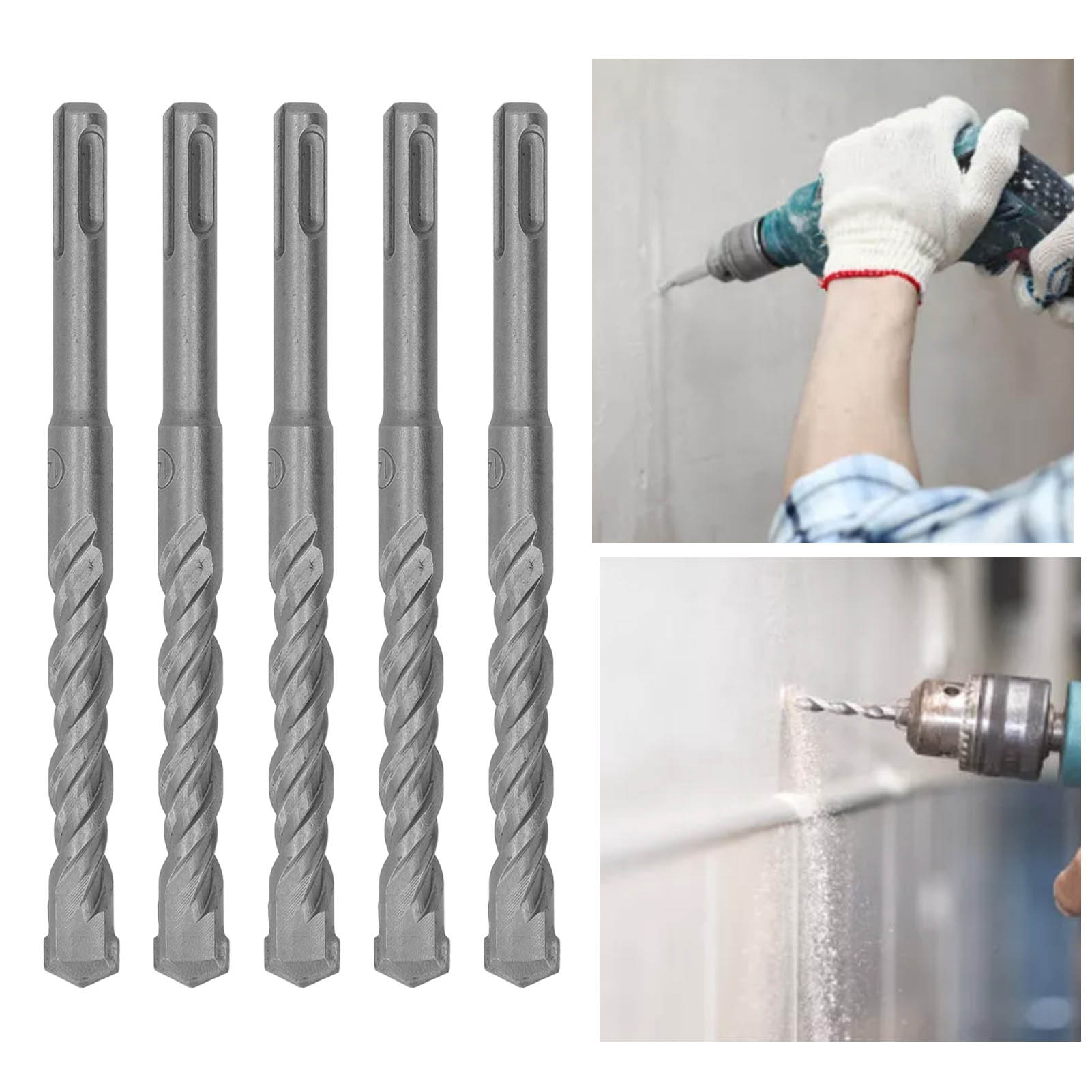 Fünf 160 Mm Lange Schlagbohrer Werden Zusammen Verkauft Hartmetallspitzen Für Rotierende Schlagbohrer Für Ziegel, Stein Und Beton (14 Mm).