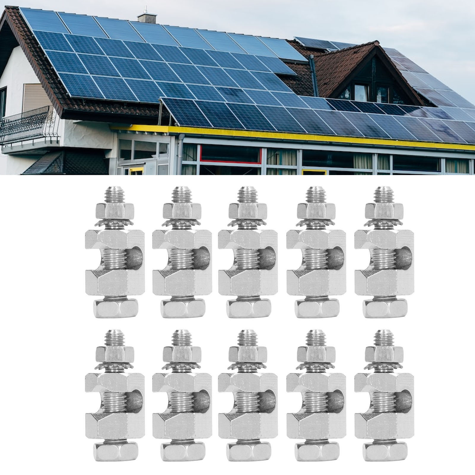 Packung Mit 10 Erdungsklemmen Für Den Blitzschutz Von Photovoltaikanlagen