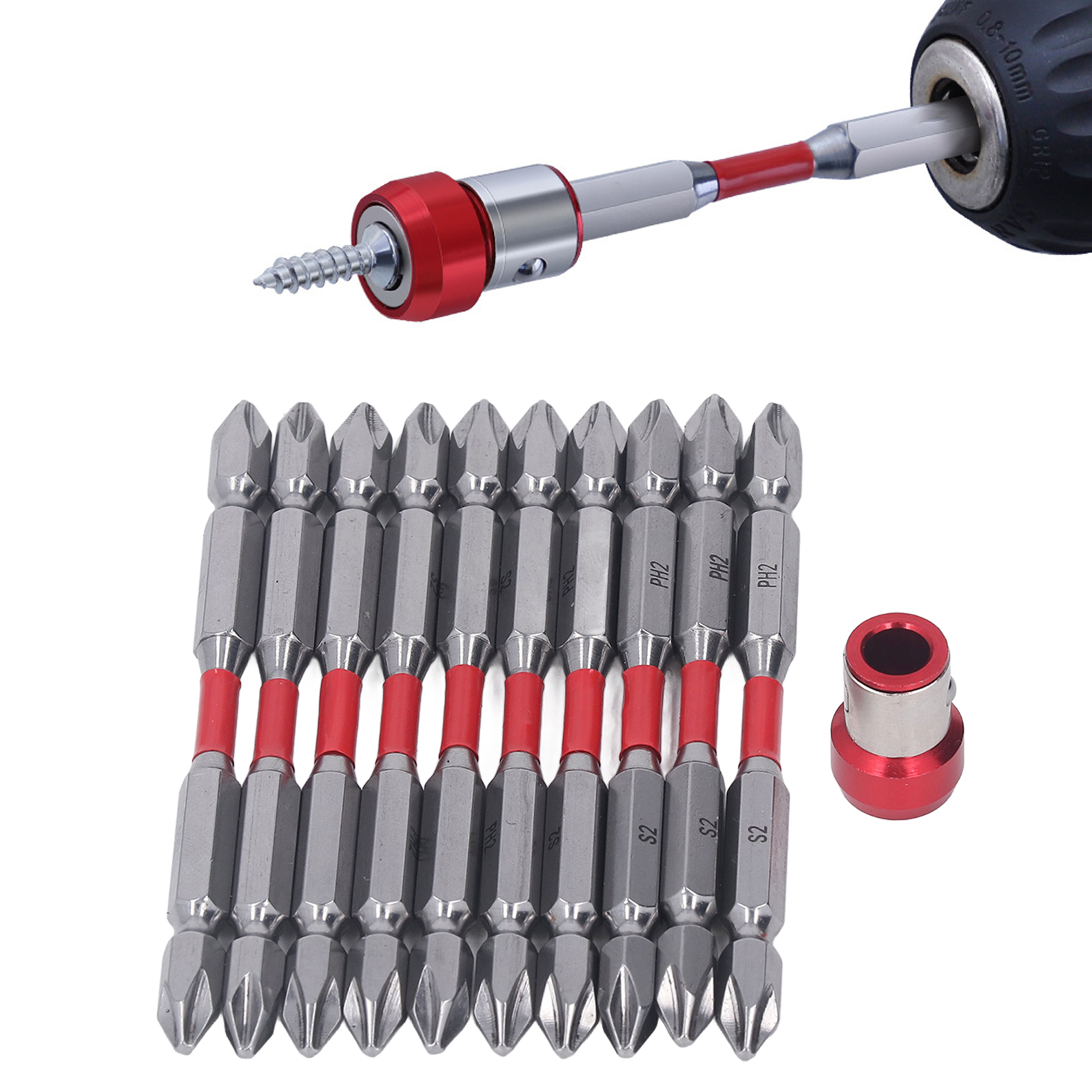 Phillips-schraubendreher-bit-set Mit Magnetring, Leistungsstarkes Magnetisches Kombiwerkzeug Für Hand- Und Elektroschraubendreher S2 100 Mm