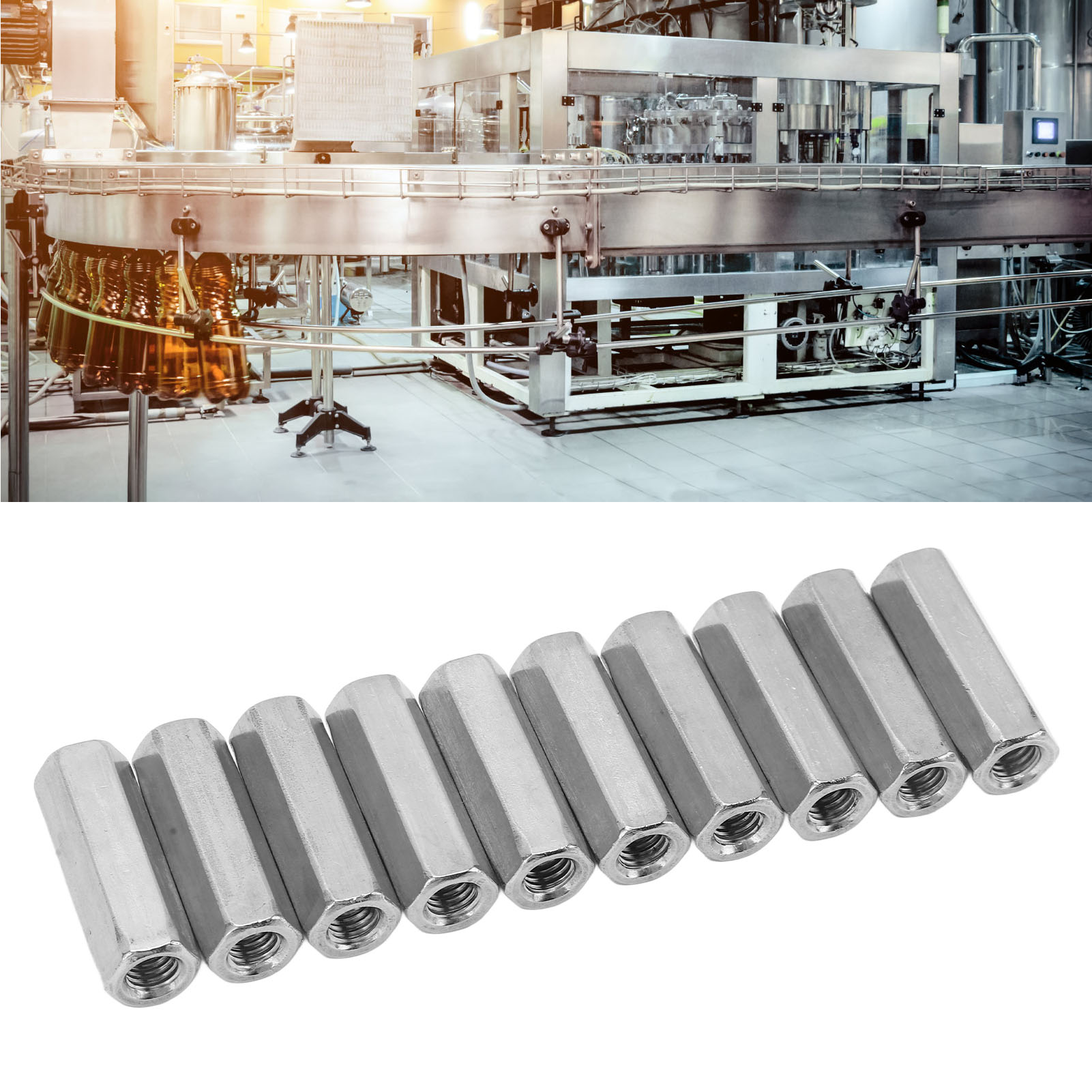 Sechskant-verbindungsmutter M81,25-13-l40mm Aus Edelstahl 304