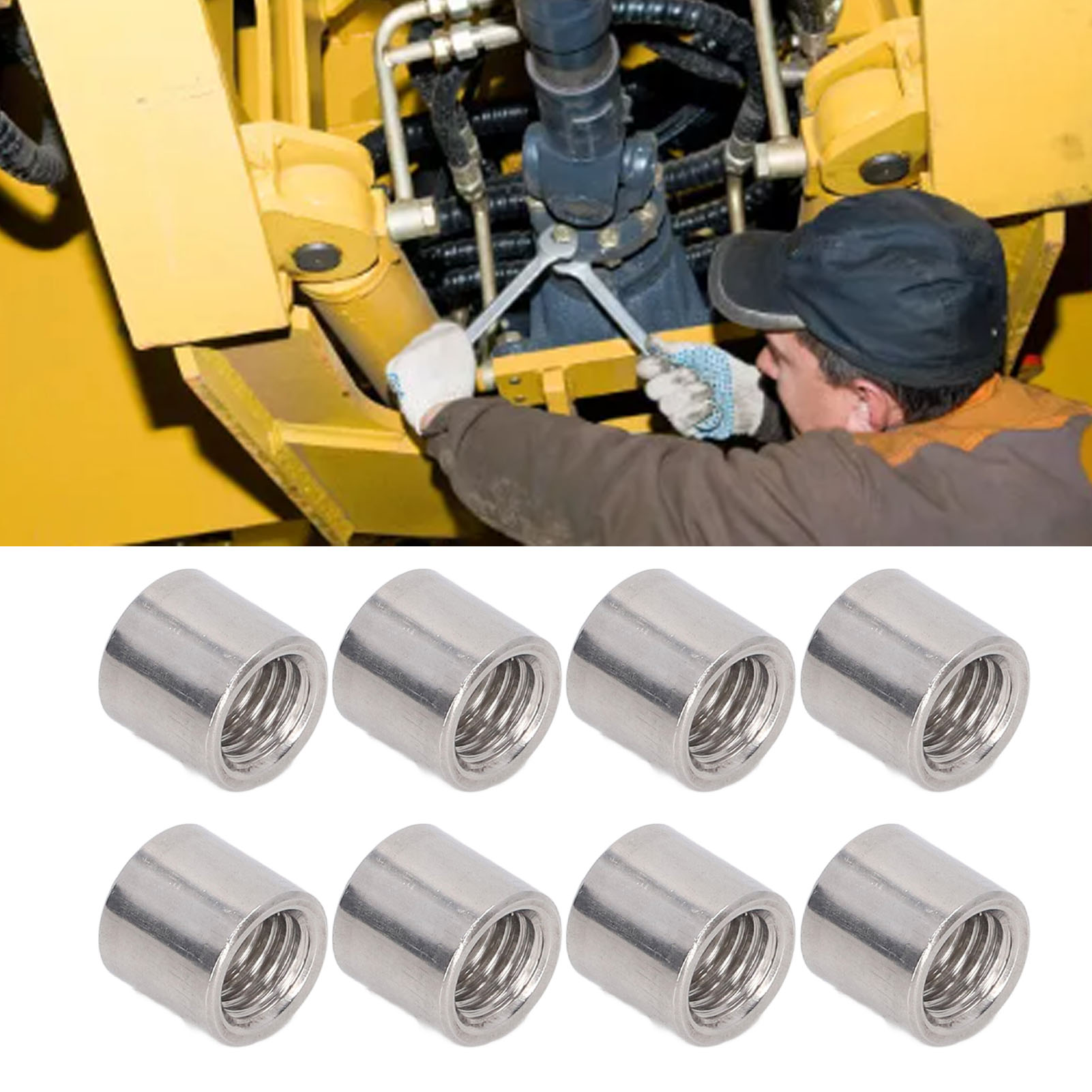 Satz Mit 10 Zylindrischen Verbindungsmuttern Mit Innengewinde M101,5-14-l13 Mm