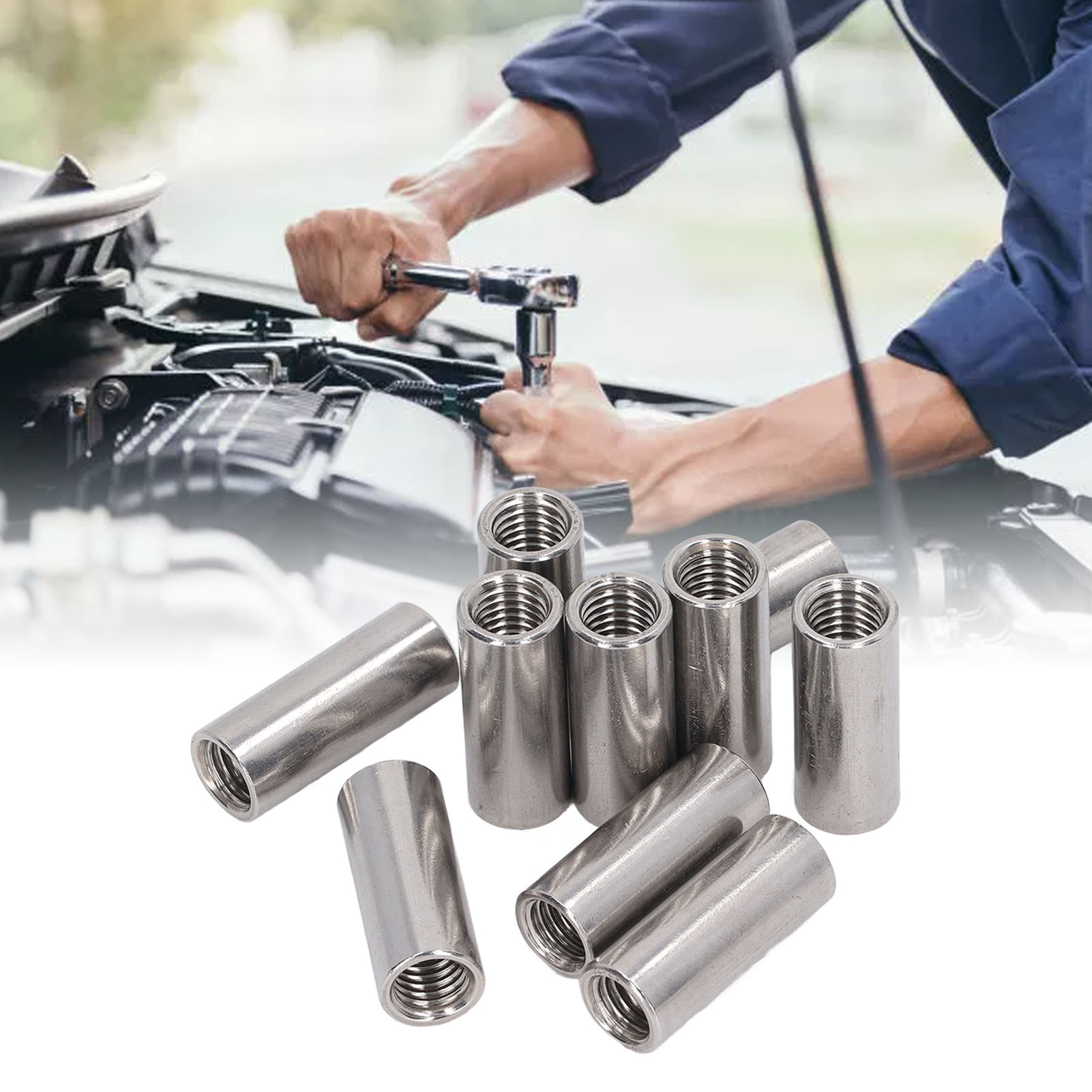Satz Mit 10 Zylindrischen Muttern M121,75-16-l40 Mm Mit Innengewinde Aus Edelstahl 304