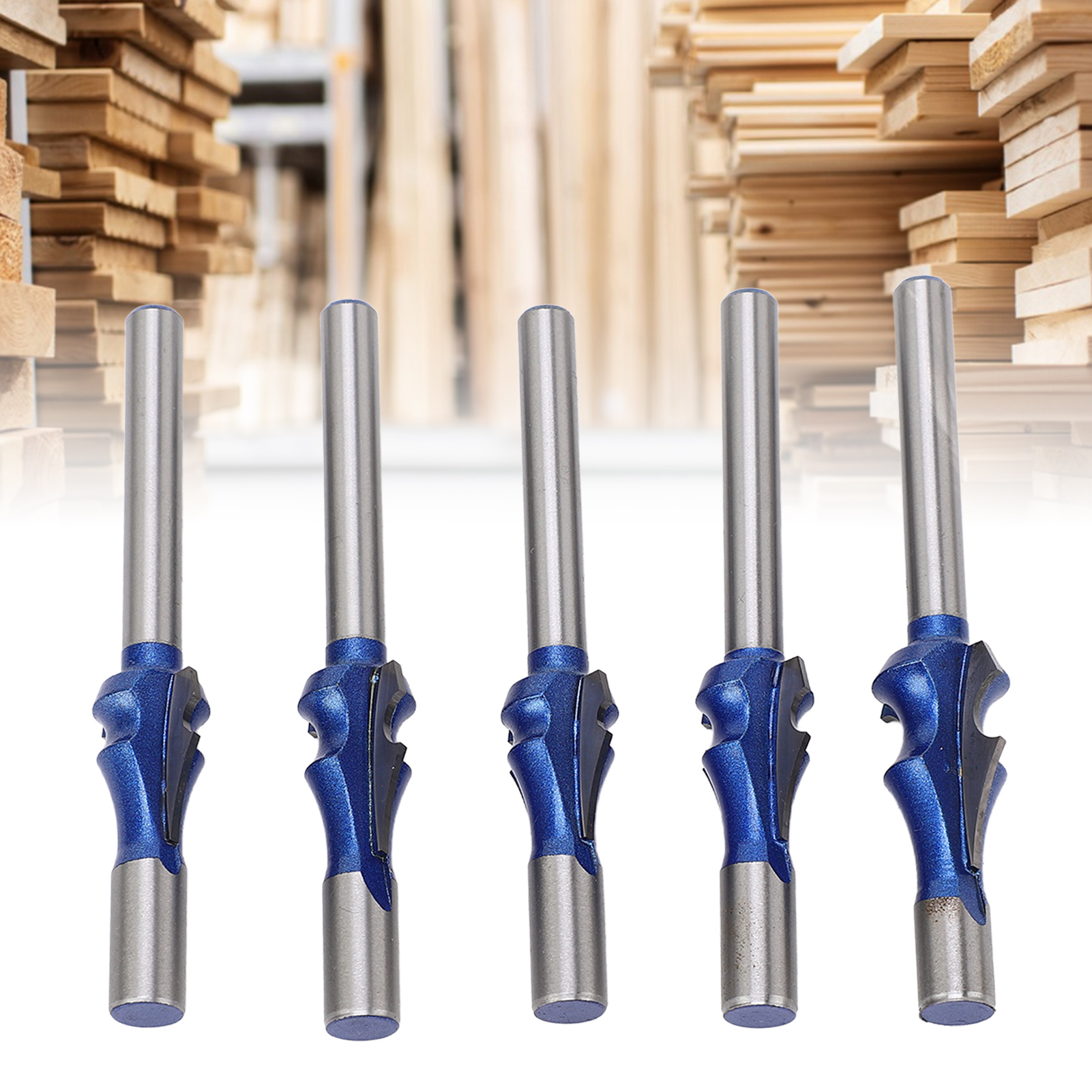 Werkzeugset Mit 6,35 Mm (1/4") Schaft, Flachspiralbohrer, Vollflachbohrer, Holzfräser