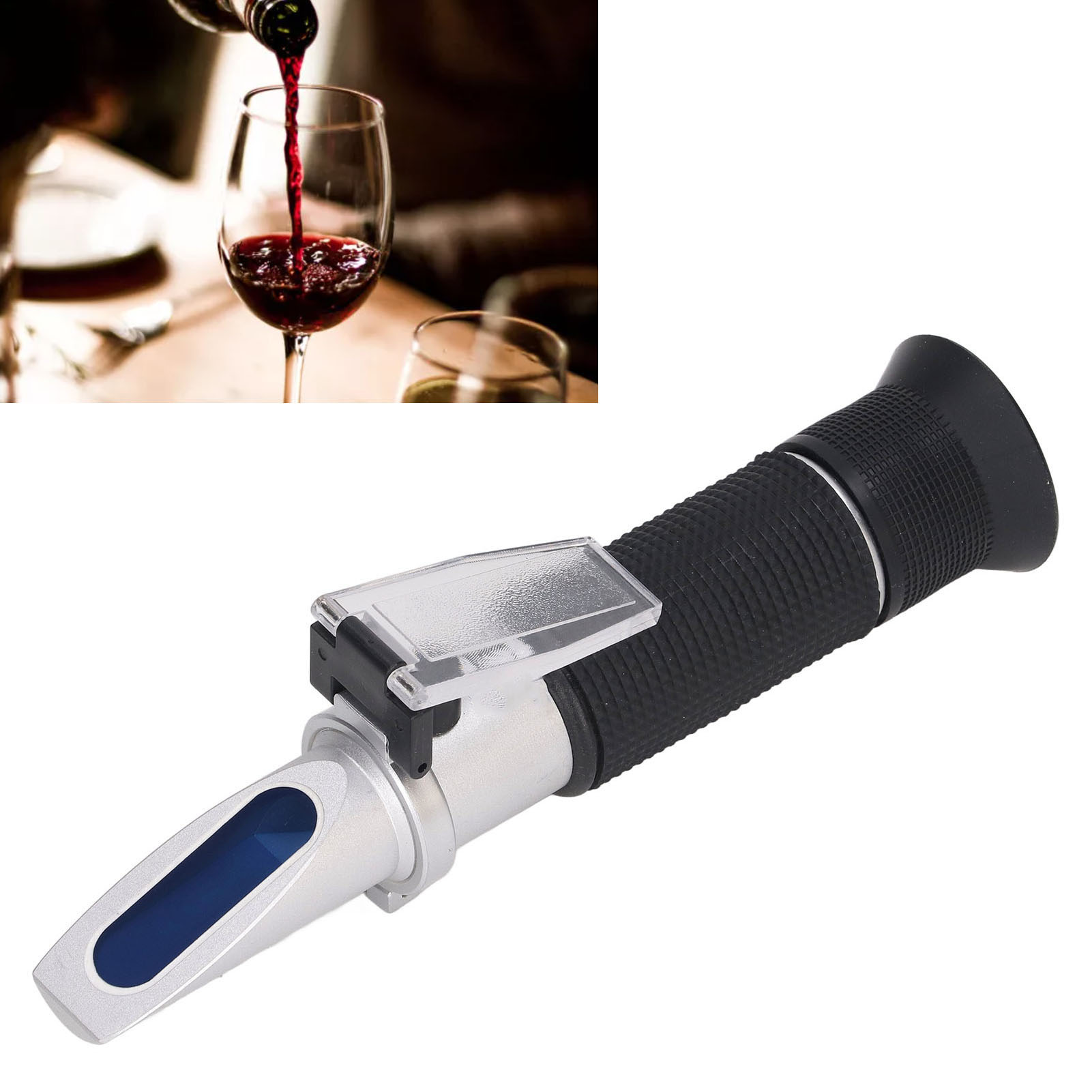 Alkoholrefraktometer, Bierrefraktometer, Professionelles Tragbares Alkoholrefraktometer, Weintester, Messbereich Von 0 Bis 80 Grad.