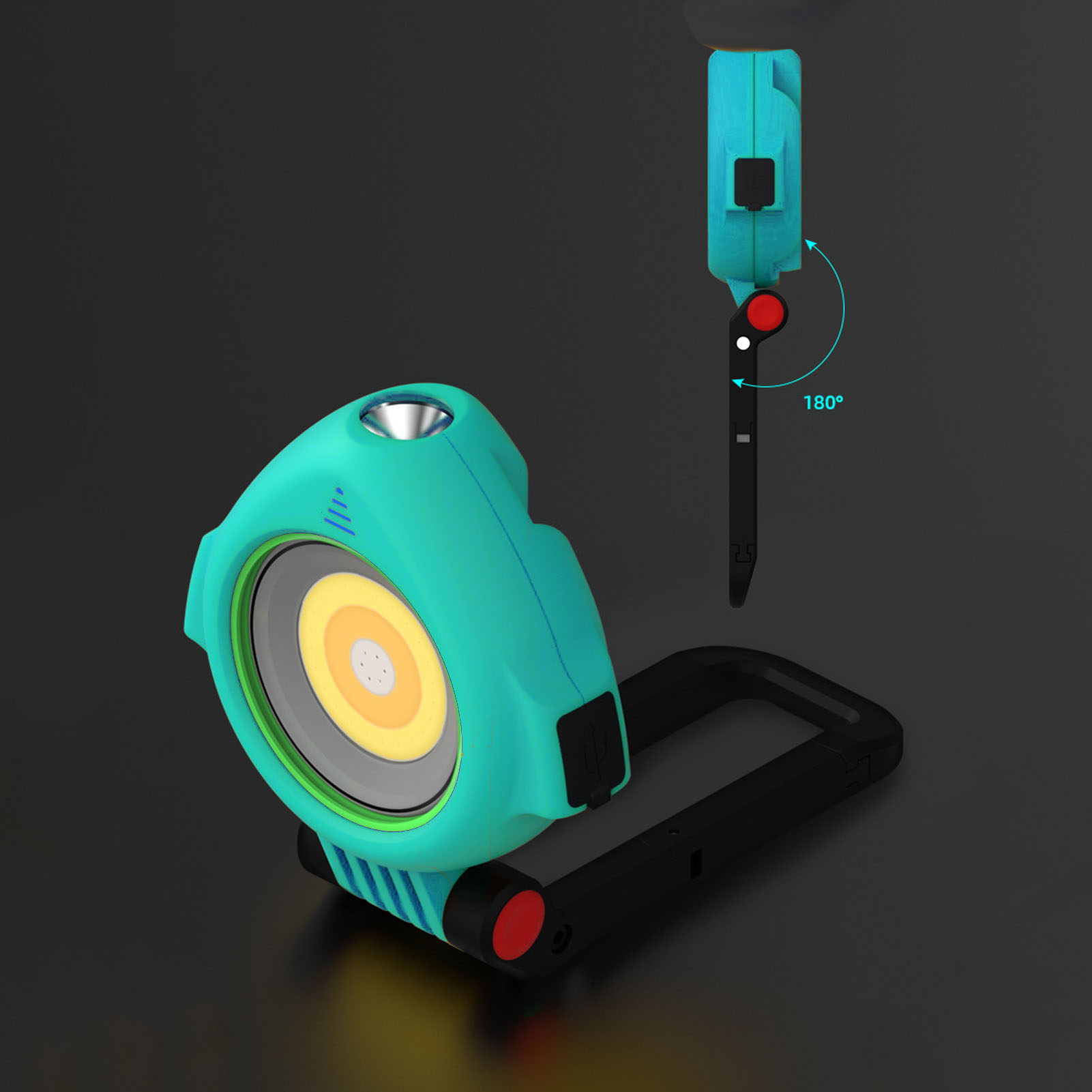 Neue Blaue Led-solar-baustellenleuchte Mit Magnetbefestigung
