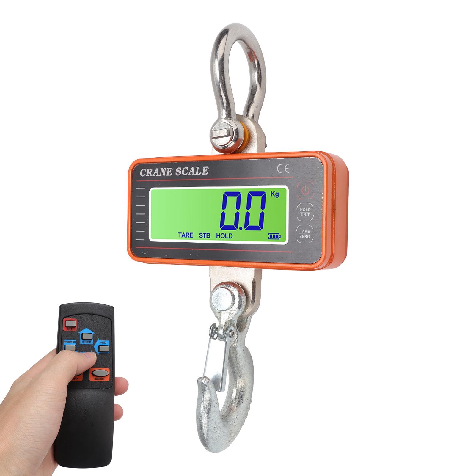 Elektronische Kranwaage Ocs-p2, Orange, Tragbar, Präzisions-kranhakenwaage, Tragfähigkeit 1500 Kg / 3000 Lb