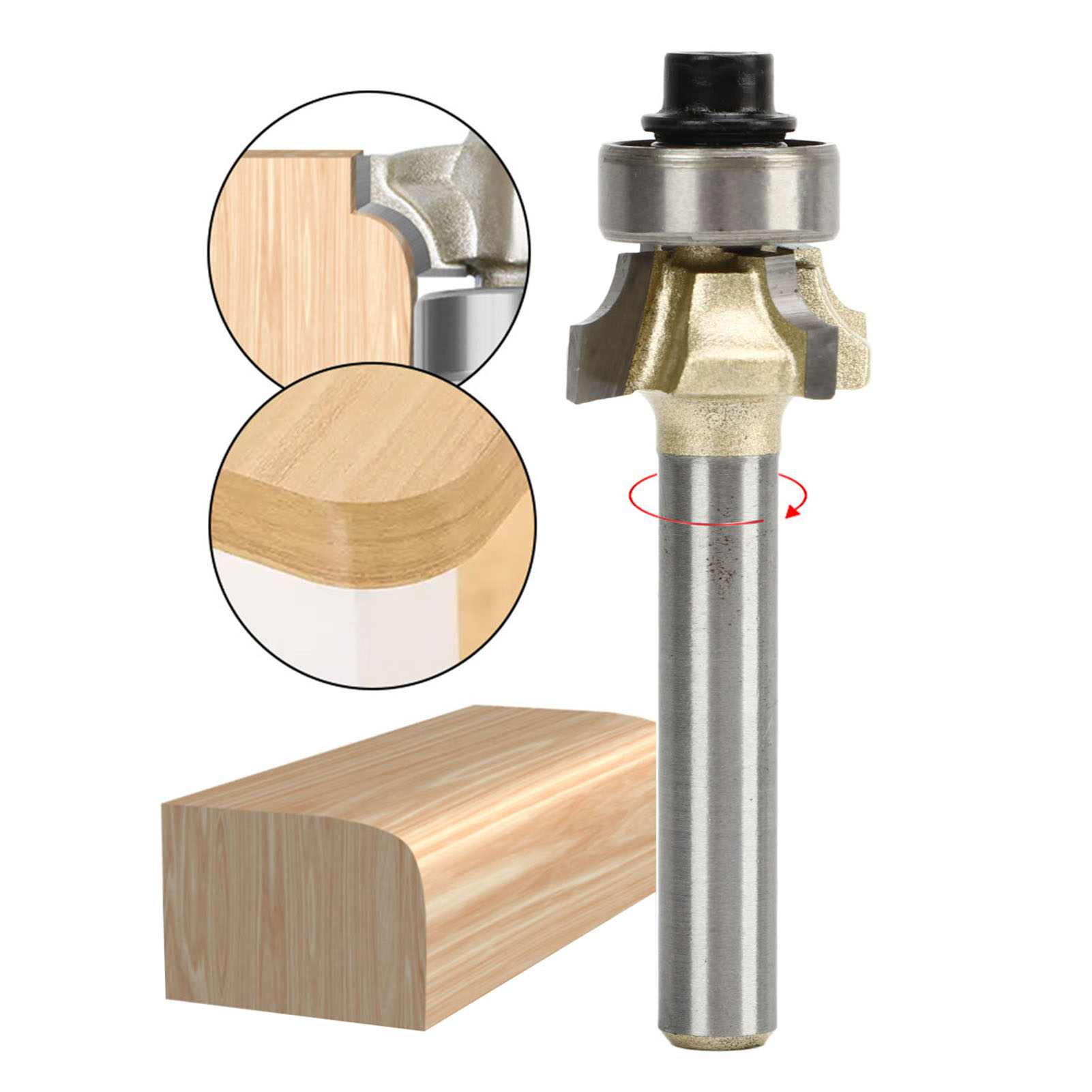 Professionelles Kantenrundungs- Und Fasenmesser, Werkzeug Zum Anfasen Und Abschrägen Von Kanten Für Die Holzbearbeitung, 6,35 Mm (1/4") Schaft, Vierschneidiges Rundungsmesser