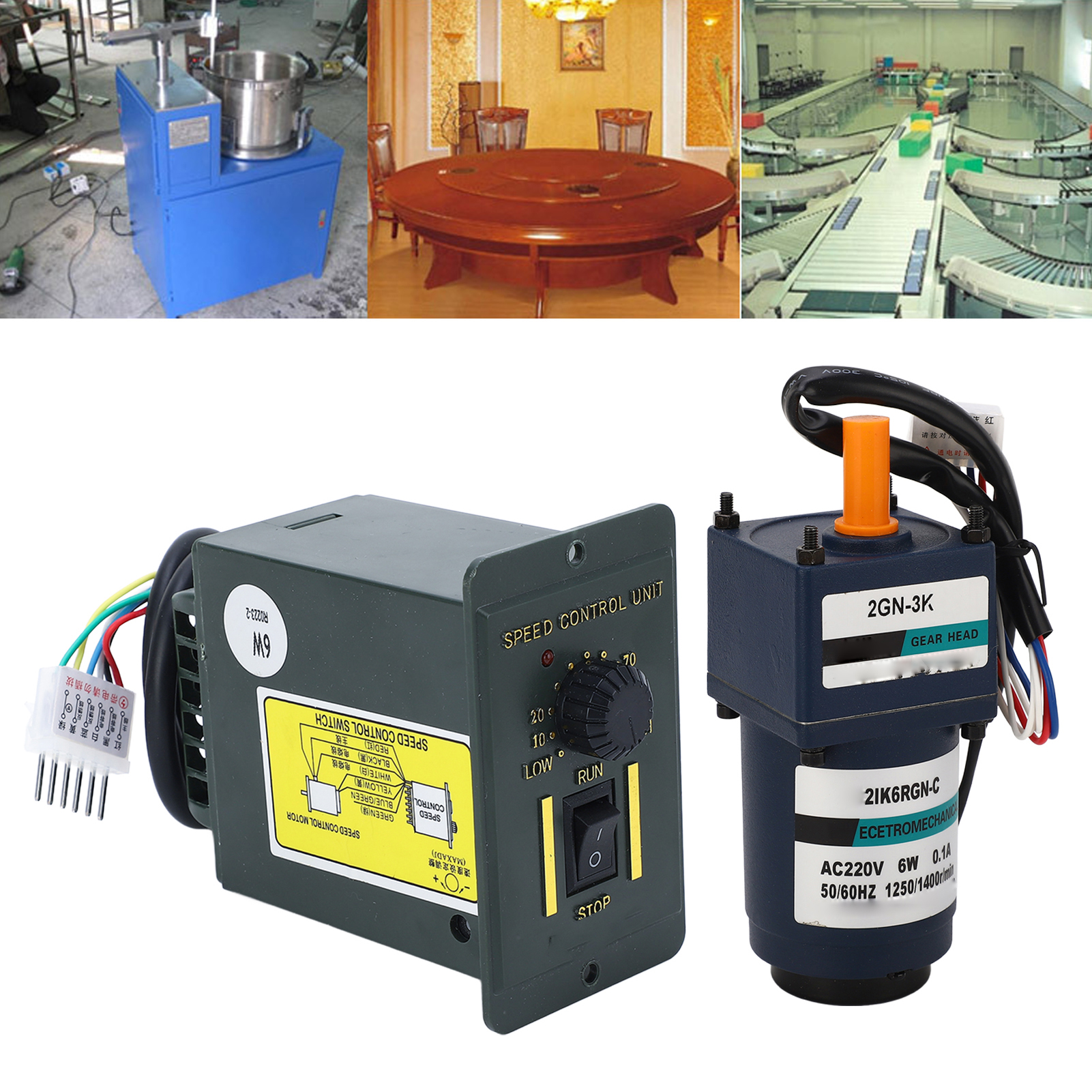 Ac220v Getriebemotor, 6w Hohes Drehmoment, Einstellbare Drehzahl, Vorwärts Und Rückwärts, Unidirektionaler Mikromotor Mit Niedriger Drehzahl, 1400 U/min, Mit Einstellbarem Drehzahlregler.