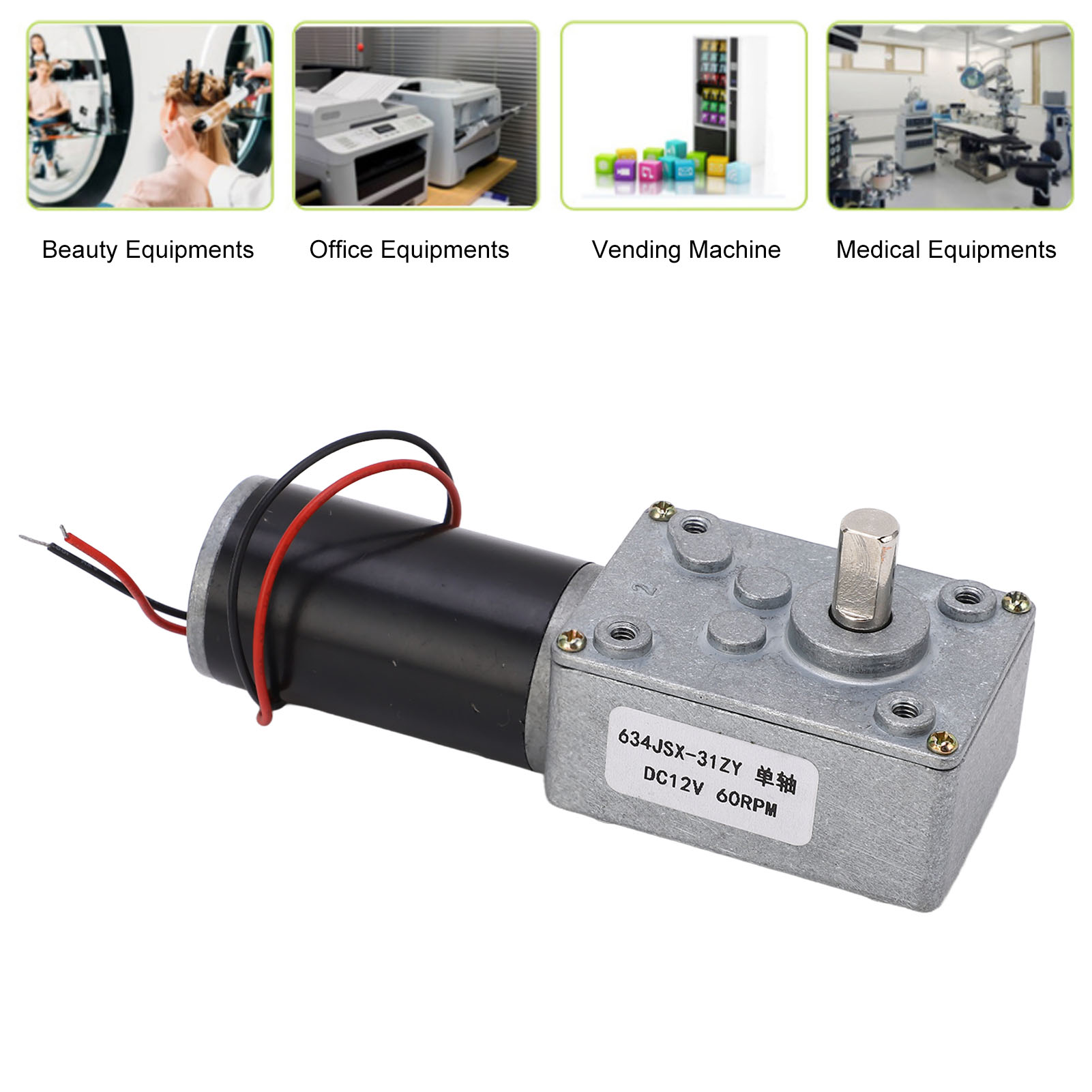 Gleichstrom-getriebemotor 634jsx-31zy, Dc12v, 60rpm, Einwellig.