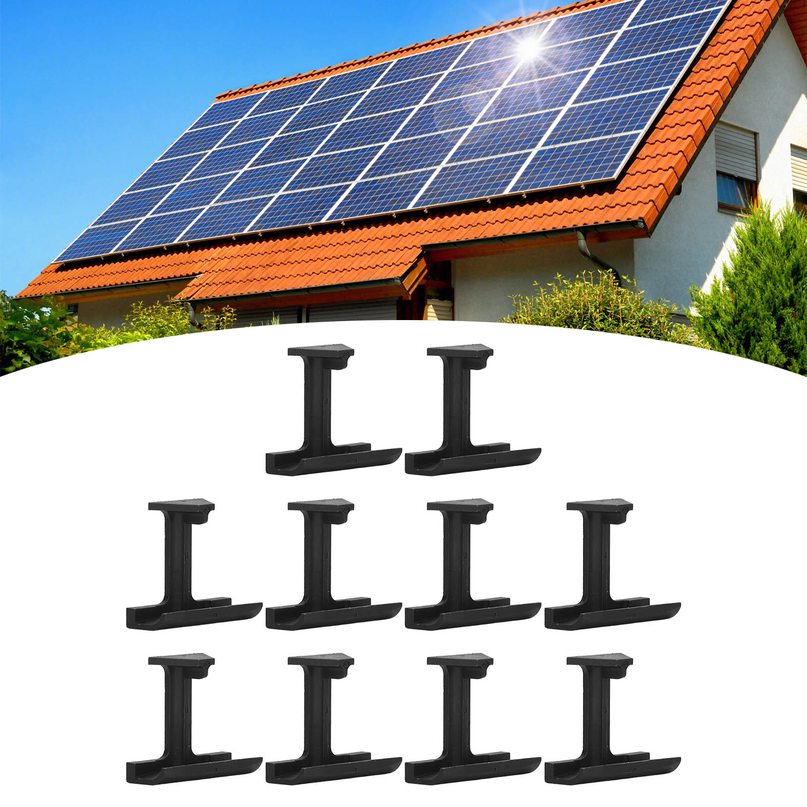 10 Stück Wasserführung Für Photovoltaikmodul Und Schlammentfernungsklemme, Solarpanel Entlang Des Entwässerungskanals 3,5 Cm.