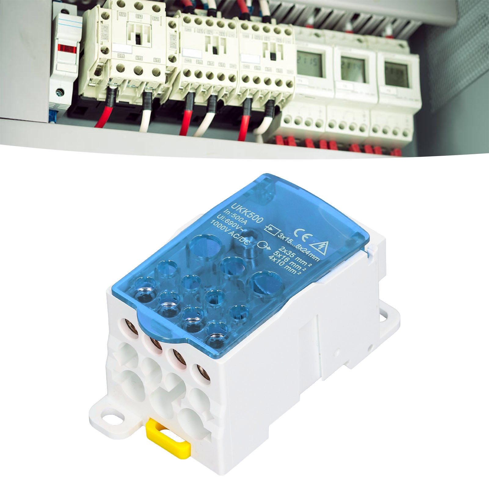 Ukk500 C45 Din-schienen-einpol-anschlussdose, Verbindbarer Anschlussschalter, 690 V 500 A, Blau