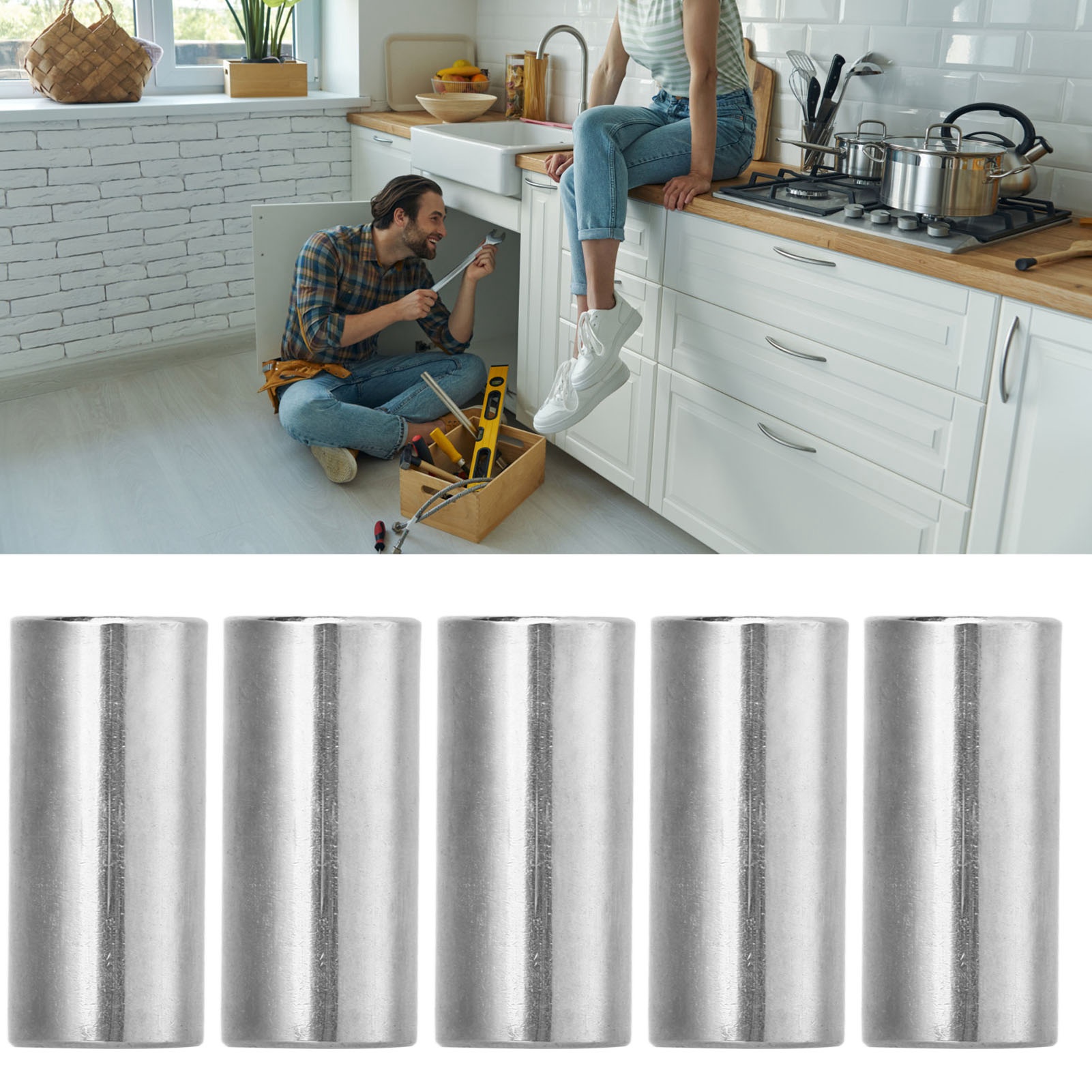 Satz Mit 10 Zylindrischen Verbindungsmuttern Mit Innengewinde M101,5-14-l30mm