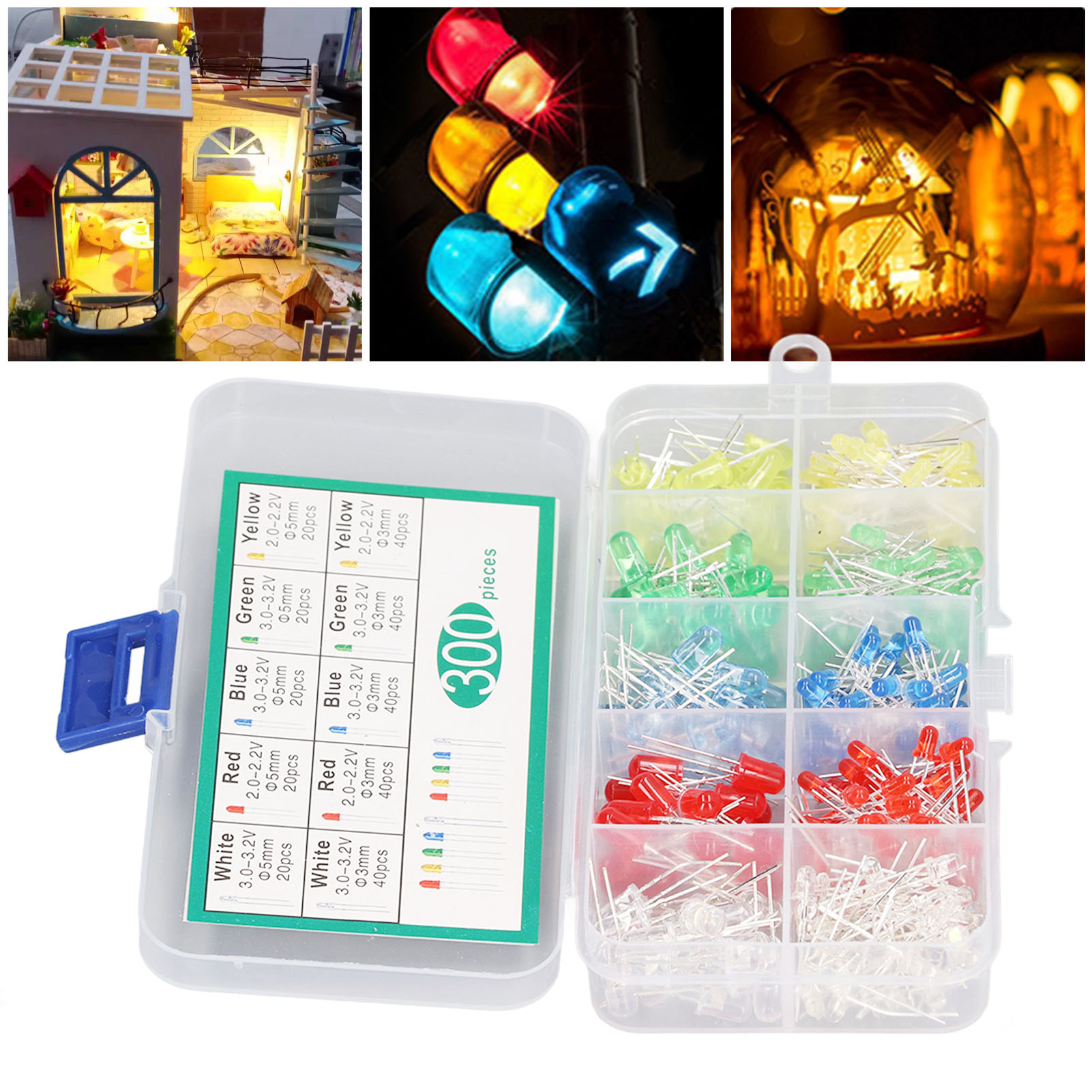 3 Mm Und 5 Mm Led-leuchten, 5 Farben: F3 Und F5 Mm, Rot, Gelb, Blau, Grün Und Weiß.