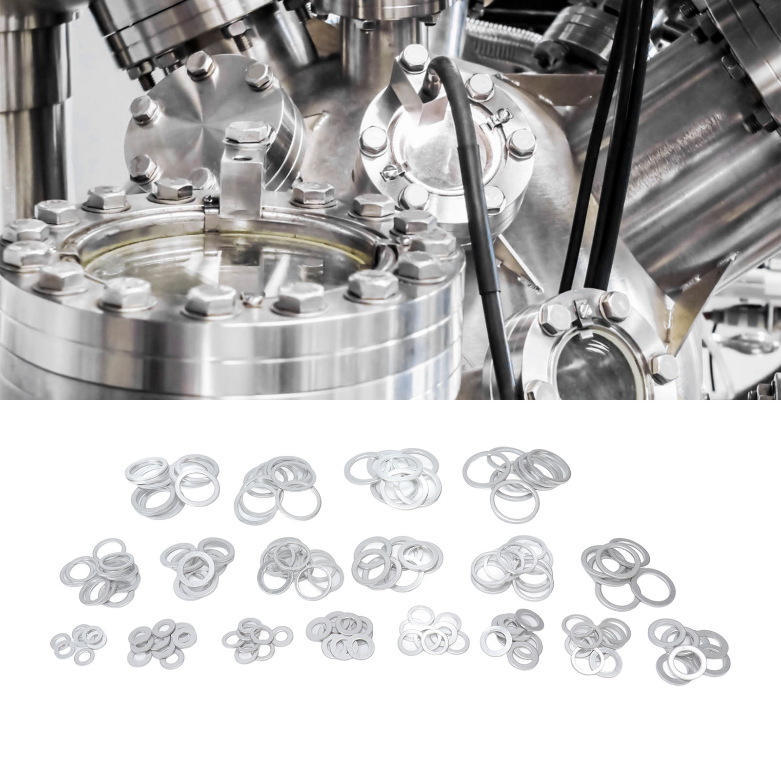 470 Dichtungen Aus Aluminiumlegierung, Runde Unterlegscheiben, Flache Unterlegscheiben Und Dichtungsringe Pro Karton