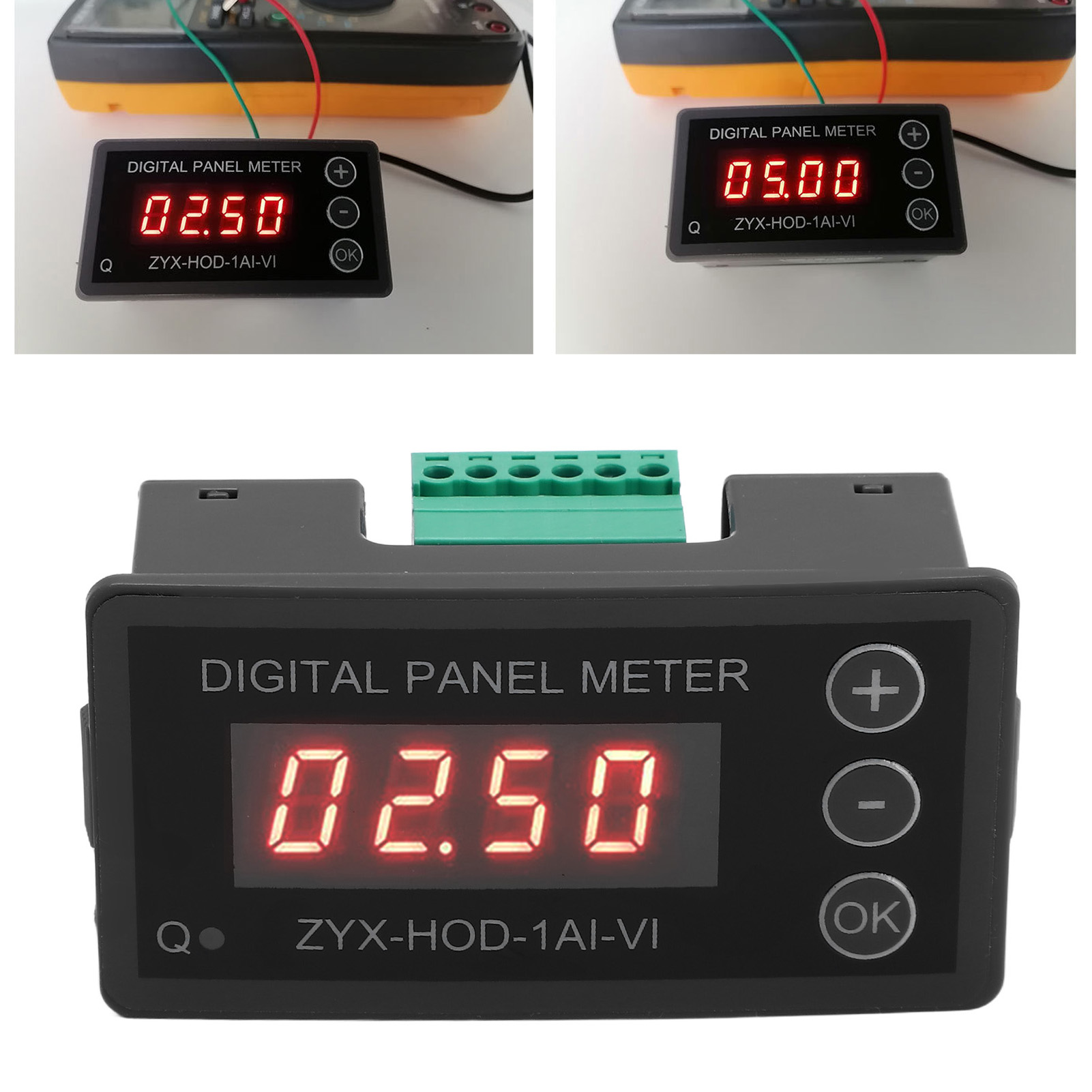 Digitalanzeigezähler: Strom 0-20 Ma, Spannung 0-10 V, Analoge Eingangsrückmeldung, Digitaler Anzeigekopf, 7-28 V Dc.