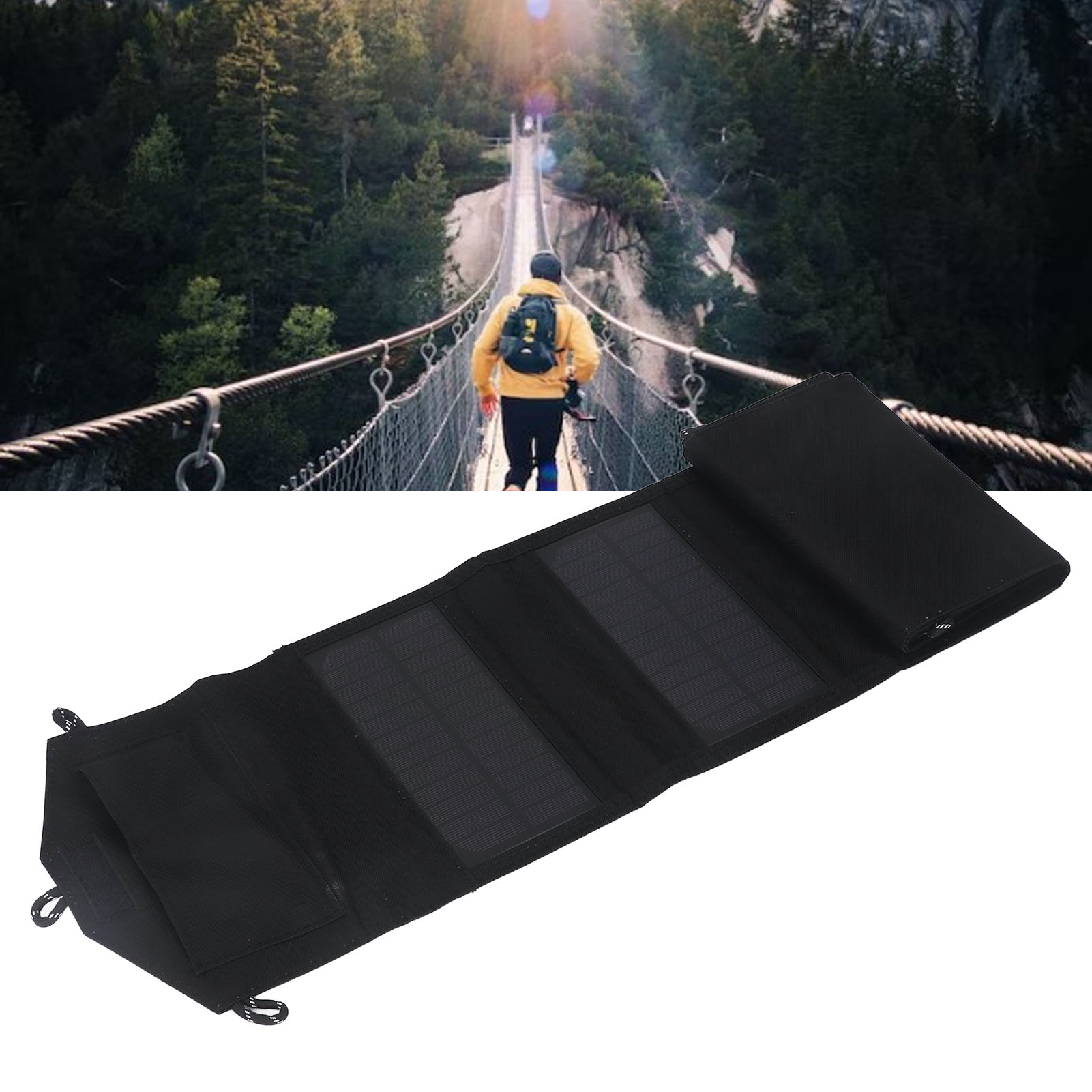 Faltbares 20-w-solarpanel, Faltbare Solartasche, Solarladegerät, Monokristallines Silizium, Zwei Usb-ausgänge, Ideal Zum Campen, Zum Laden Von Mobiltelefonen Und Als Powerbank.