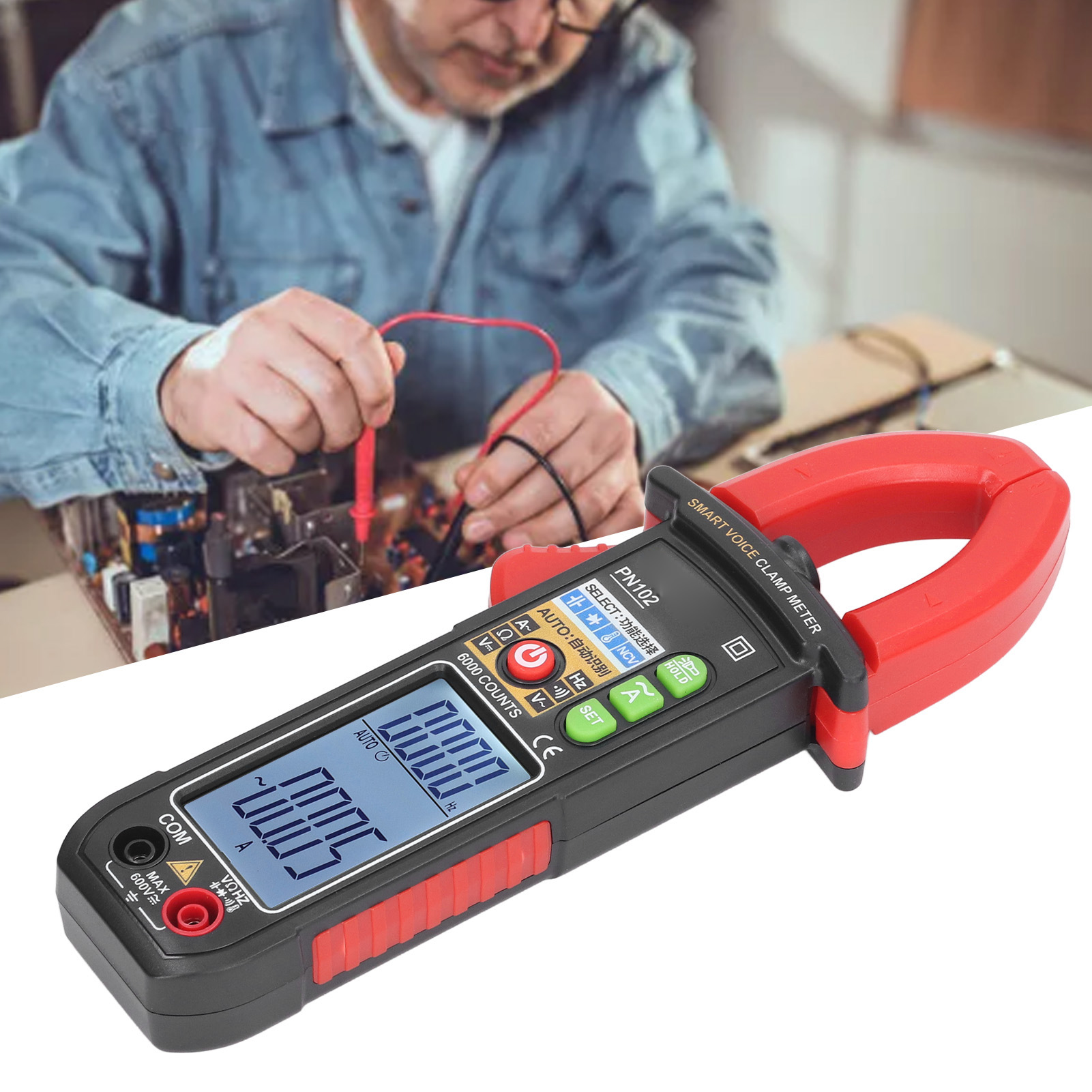 Aneng Smart-zangenmessgerät Für Sprachübertragungen, Hochpräzises Digitales Zangenmessgerät, Ac/dc-multimeter Speziell Für Die Elektrotechnik