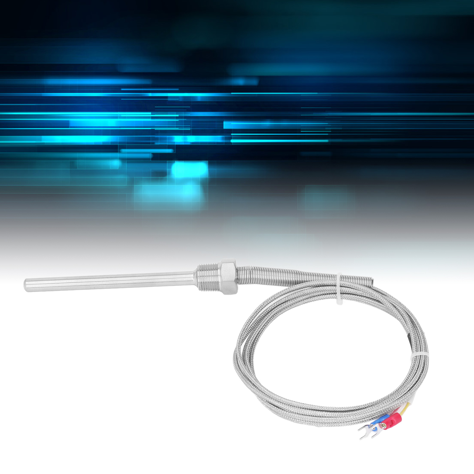 Isolierter Temperaturfühler Typ K, 8 X 100 Mm, 3/8"-zahnthermoelement, Temperaturfühler Aus Edelstahl 304, 2 M