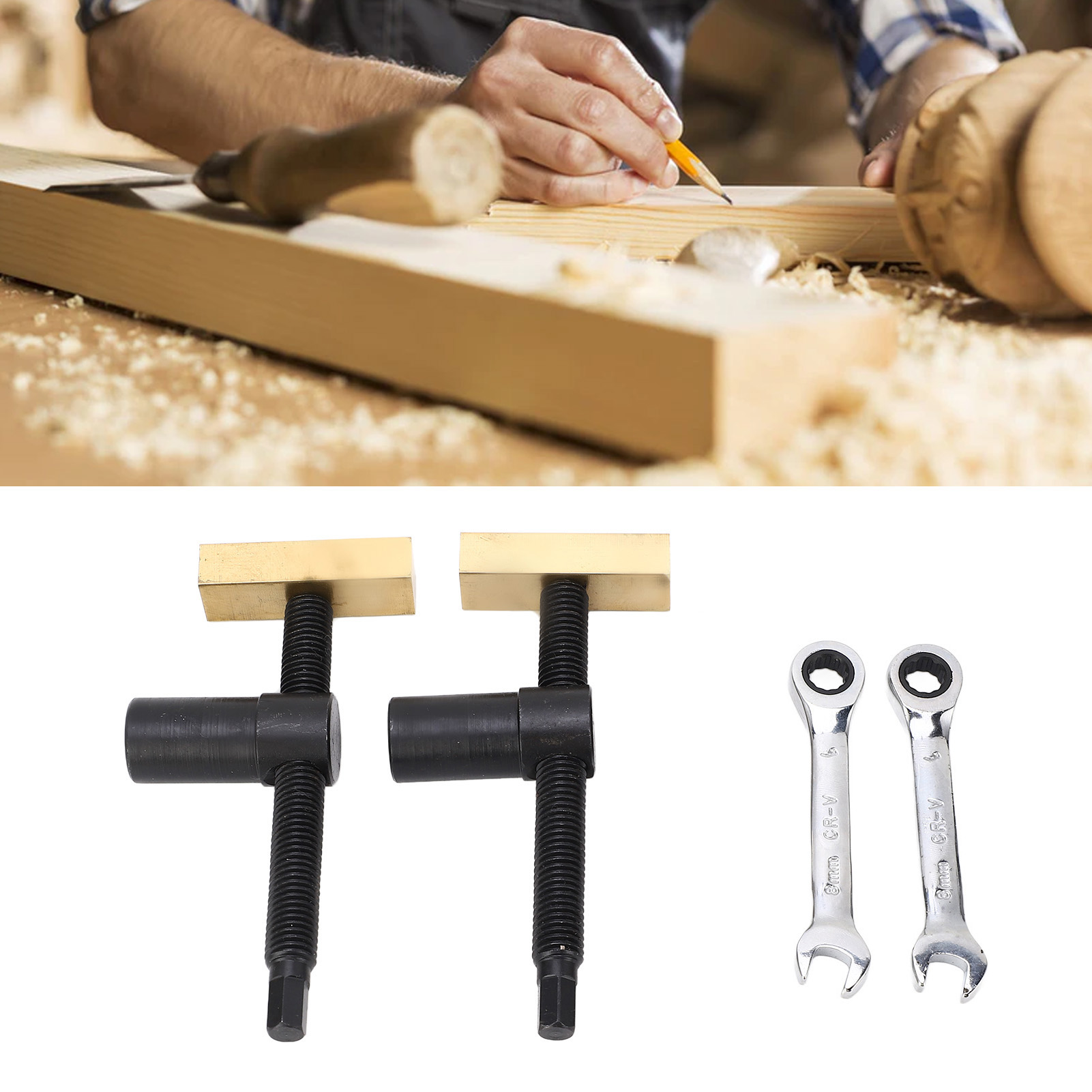 Holzbearbeitungs-schraubstockset, Tisch-verriegelungs- Und Spannzubehör, Schwarz 20 Mm.