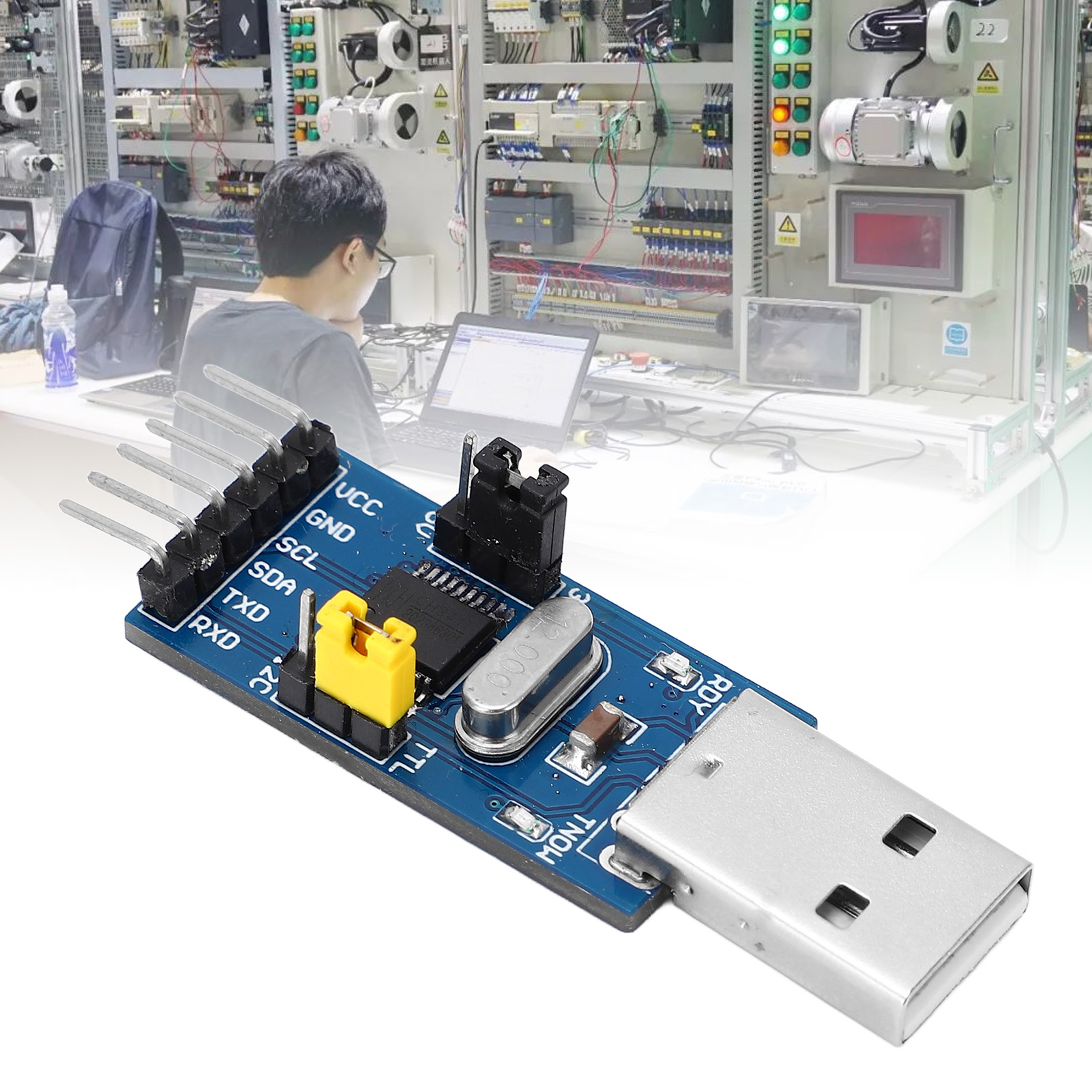 Ch341t 2-in-1 Konverter-adaptermodul: Usb 3,3v/5v Auf I2c/i3c/uart, Usb Auf Ttl, Mit Dupont-kabel.