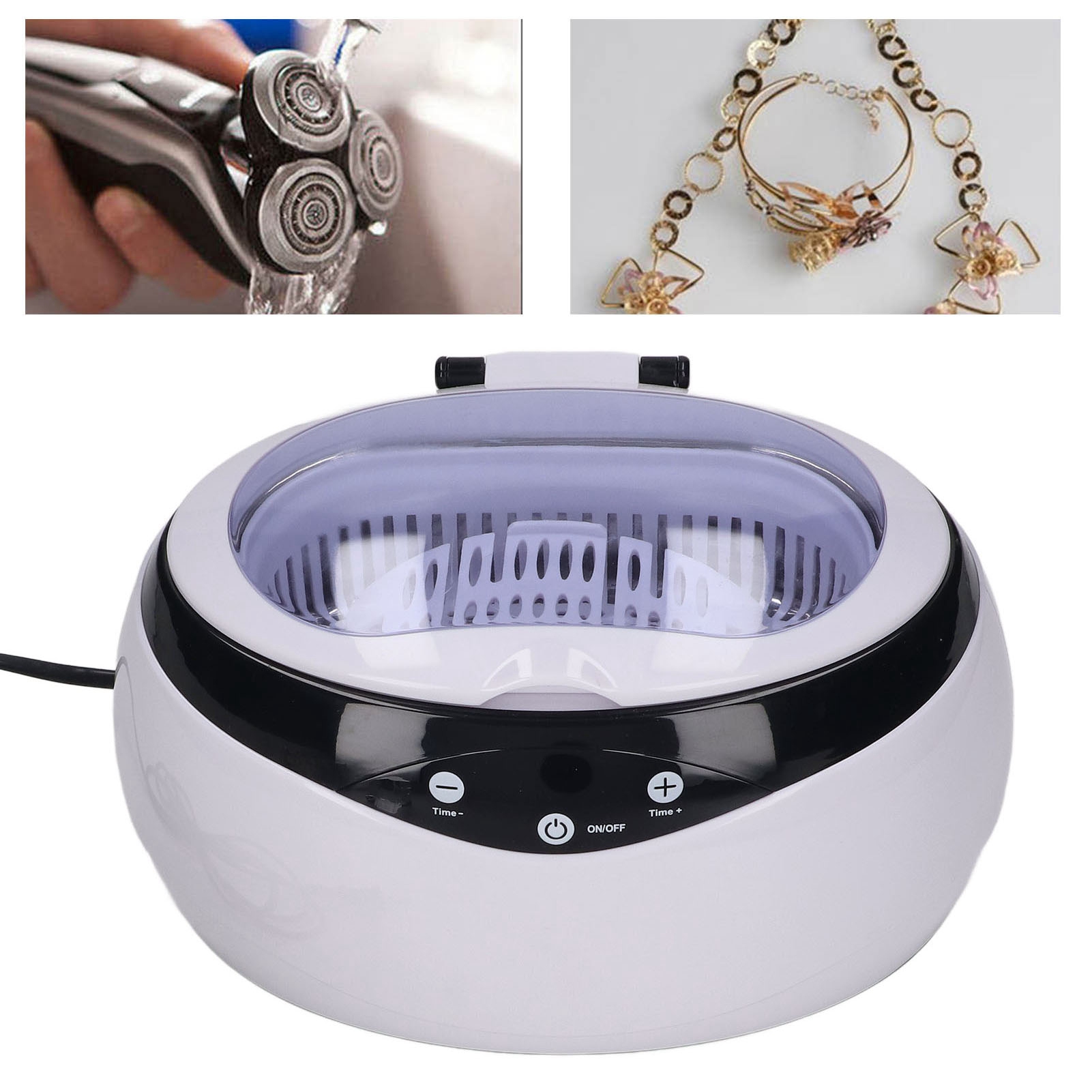 Tragbarer Ultraschallreiniger Mit Geringem Geräuschpegel, 40 Khz, 650 Ml Fassungsvermögen, Für Brillen, Schmuck, Zahnprothesen Und Uhren (europäischer Standard Ac200-240v 50hz)