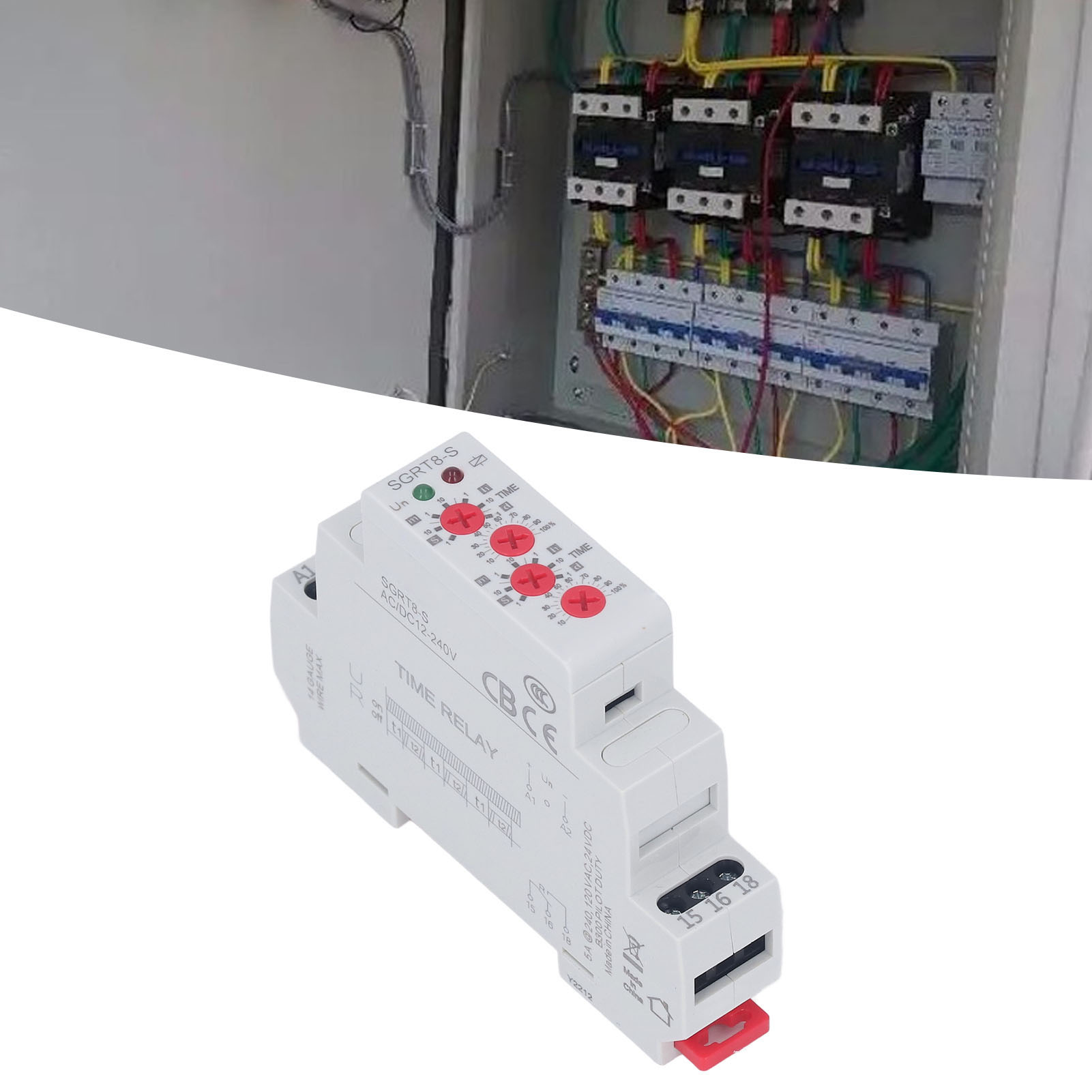 Sgrt8-s Spdt 5 A Ac/dc 12 V–240 V Asymmetrisches Zyklisches Zeitrelais, Multifunktionales Elektronisches Repeaterrelais