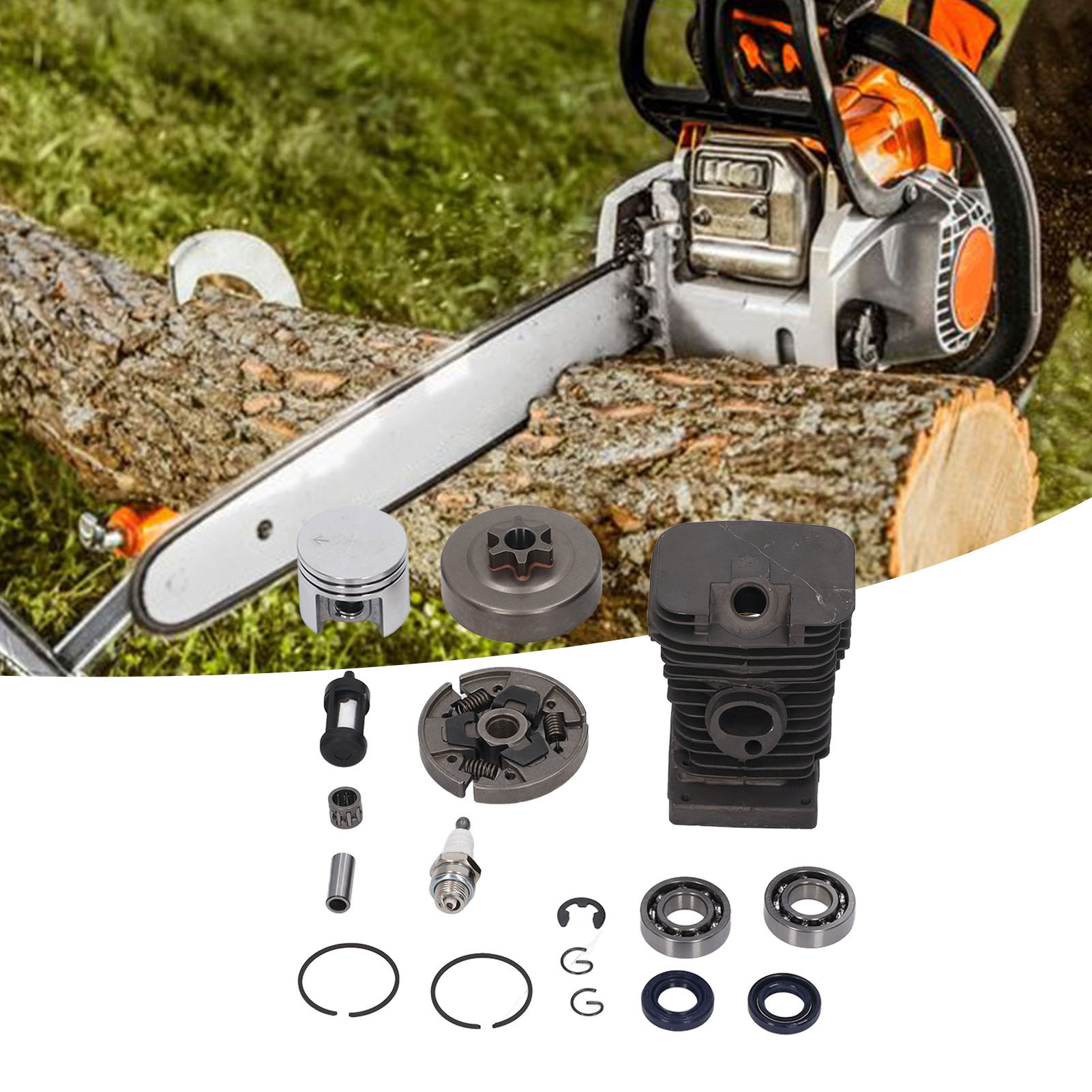 Öldichtungssatz Für 38-mm-3/8"-6t-zylinder Mit Kolben, Kupplungstrommel, Lager Und Buchse Für Stihl Ms180 Ms170 017 018 Kettensägen