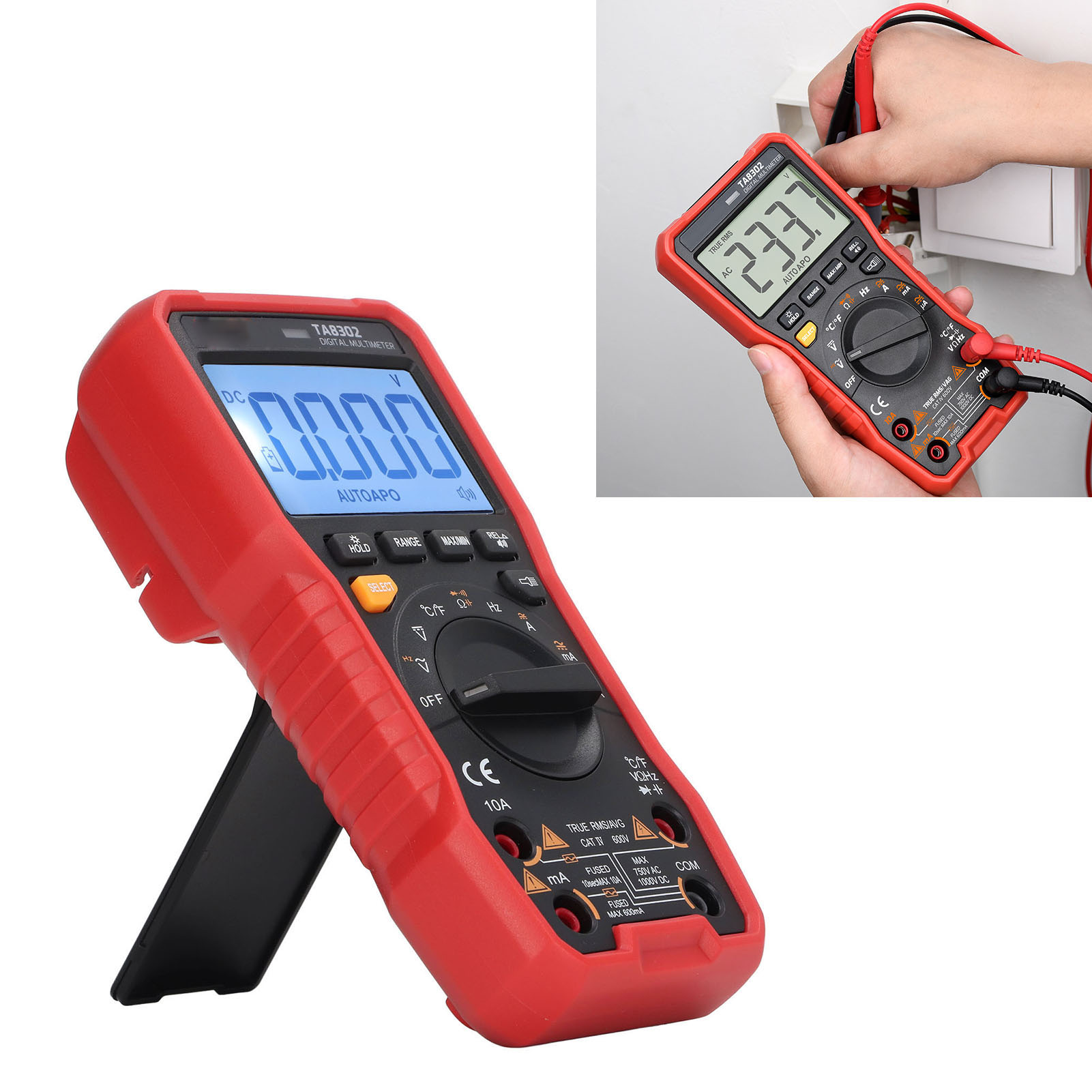 Ta8302 Hochpräzises Digitales Multimeter, Digitalanzeige, Vollautomatisches, Sprachgesteuertes Multimeter Für Den Hausgebrauch