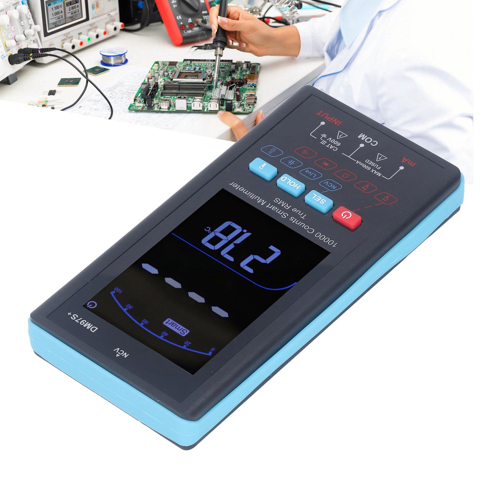 Dm97s+ Smart-multimeter Mit Farbbildschirm, Multifunktional, Hochpräzise, Hitzebeständig, 3,5-zoll-bildschirm, Vollautomatisch, Zum Testen Und Reparieren.