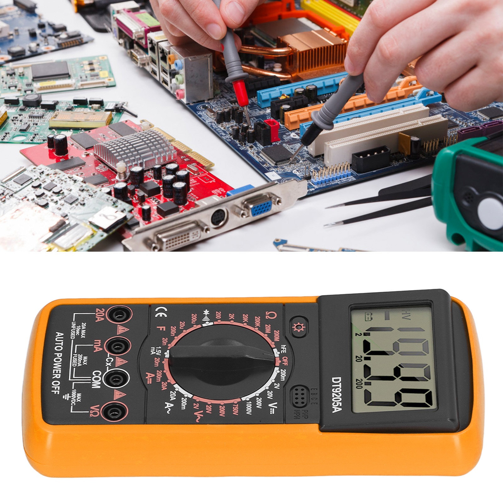 Aneng Dt9205a Multifunktionales Digitalmultimeter (orange)