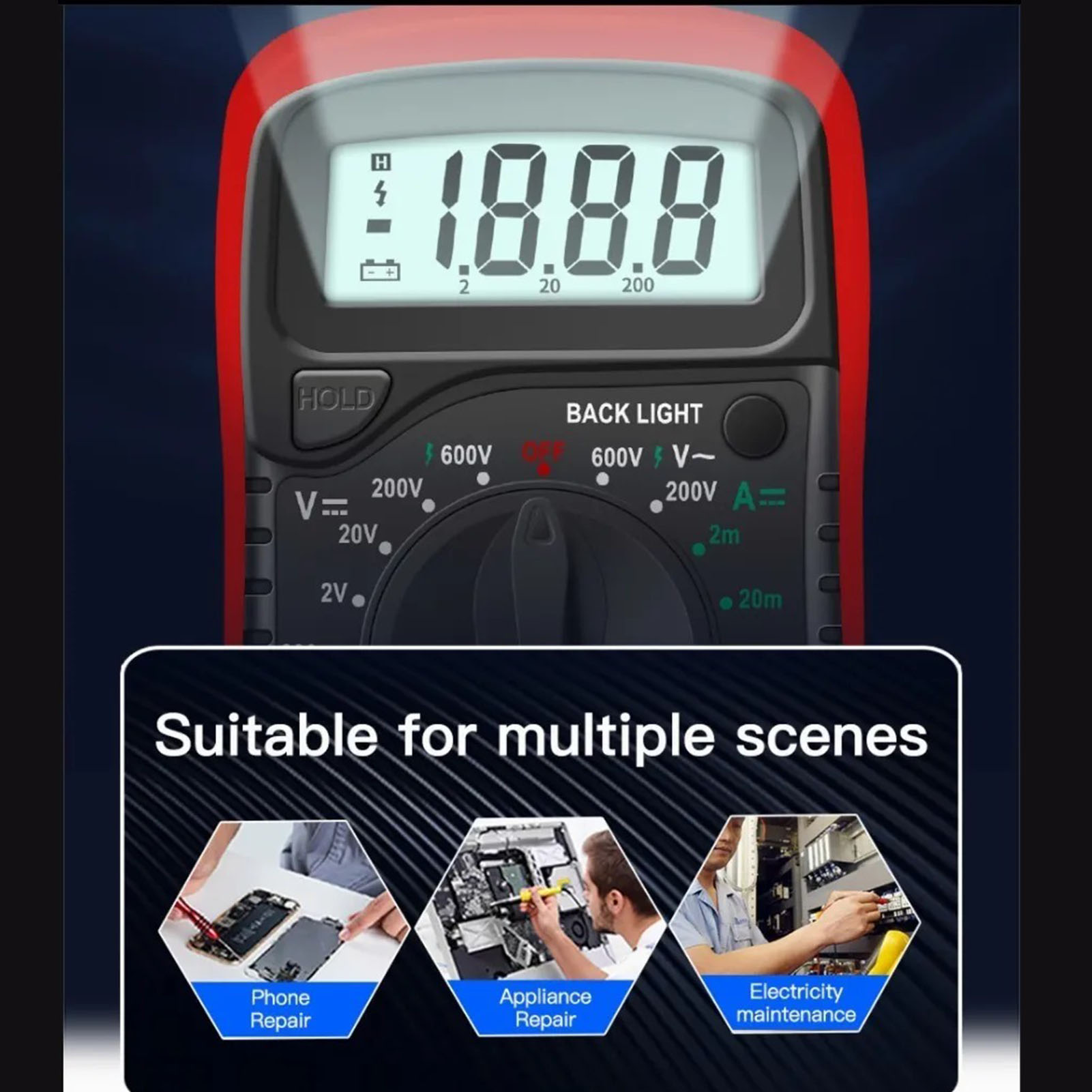 Xl830l Digitalmultimeter, Tragbares Multimeter Mit Digitalanzeige Und Summerfunktion