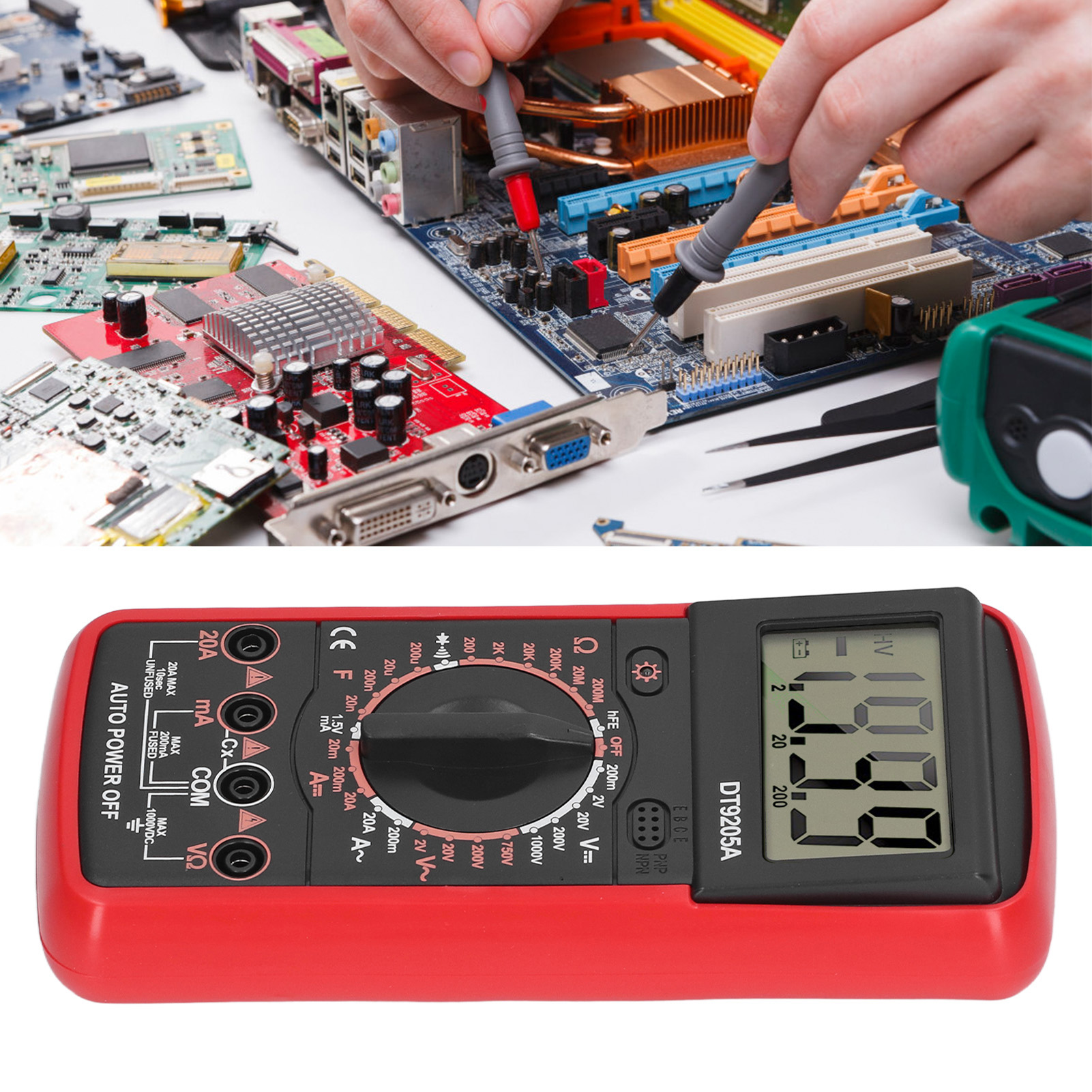 Aneng Dt9205a Multifunktionales Digitalmultimeter (rot)