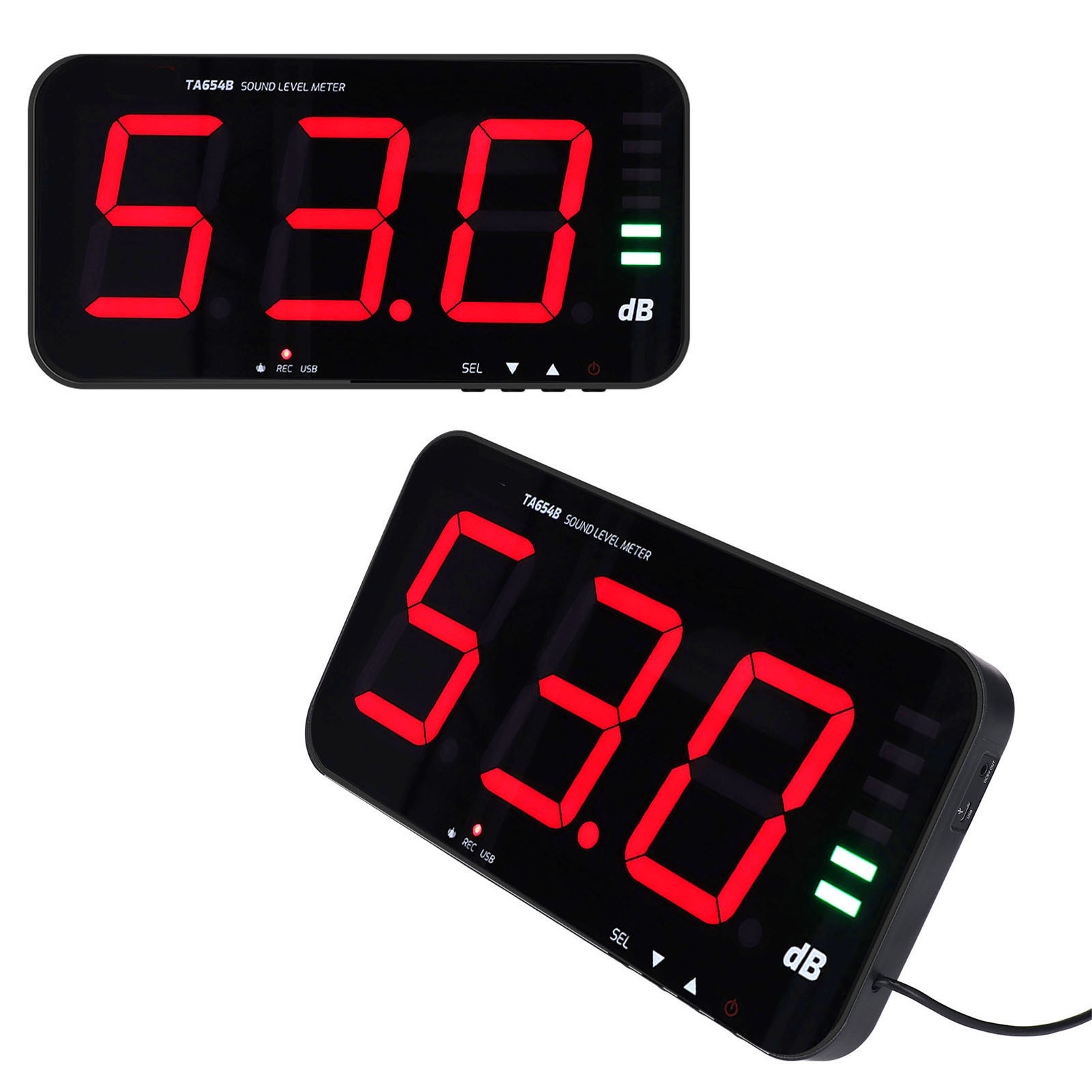 Ta654b Wandmontiertes Schallpegelmessgerät Mit Großem Display Und Umgebungsgeräuschalarm