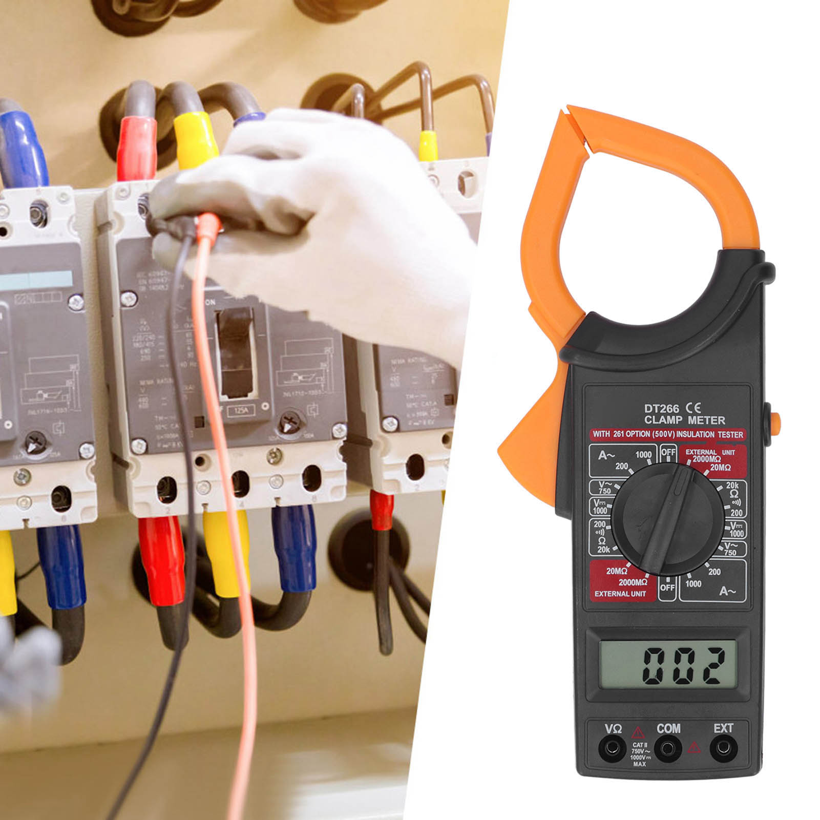 Dt266 Hochpräzises Digitales Zangenamperemeter, Multimeter, Vollautomatisches Ac/dc-zangenamperemeter