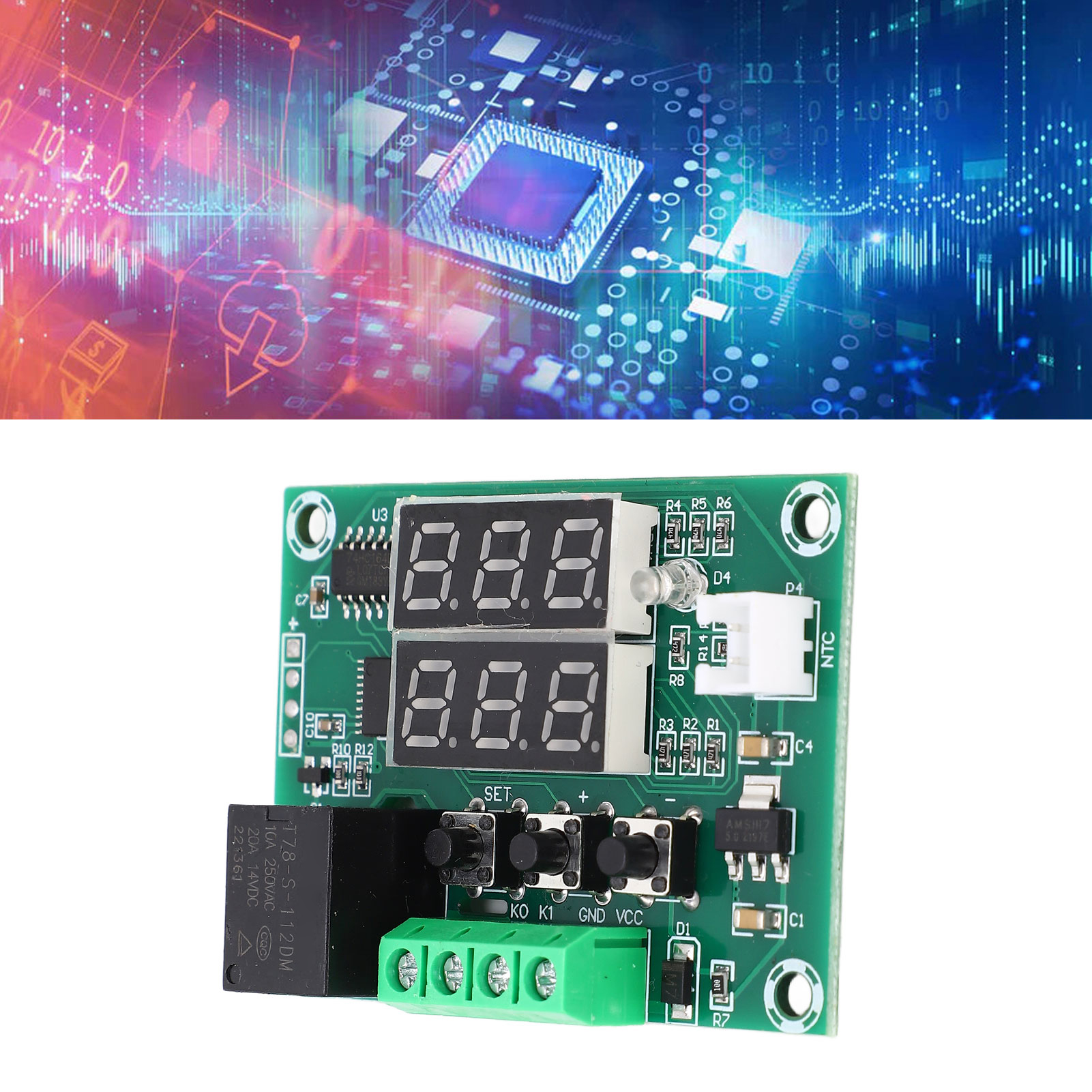 Xh-w1219 Digitaler Temperaturregler Mit Zwei Displays, Hochpräziser Temperaturregler, 12 V Dc