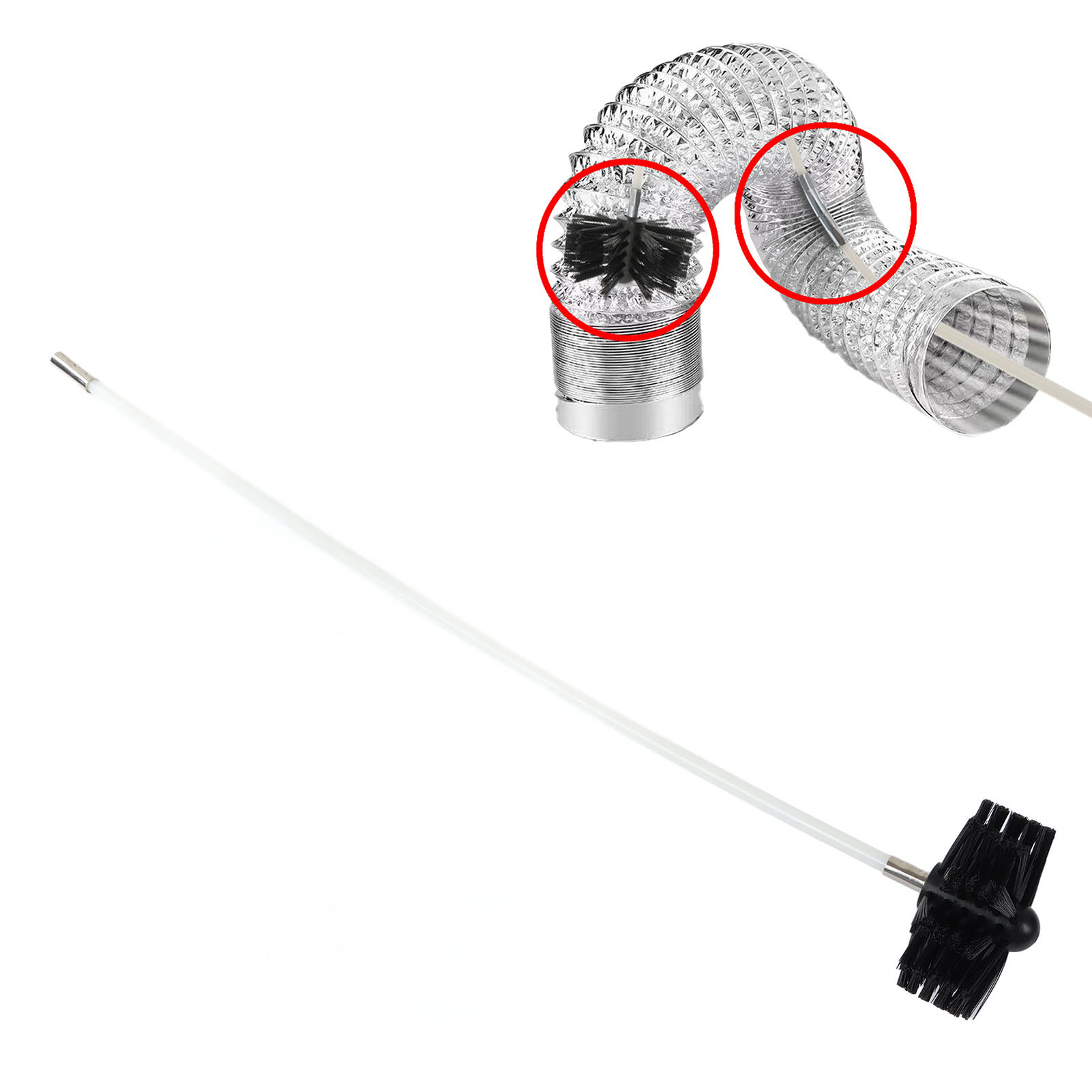 23-teiliges Set: Schlauchbürste Für Elektrische Bohrmaschinen, 61 Cm Lange Trocknerentlüftungsbürste, Elektrische Kaminreinigungsbürste