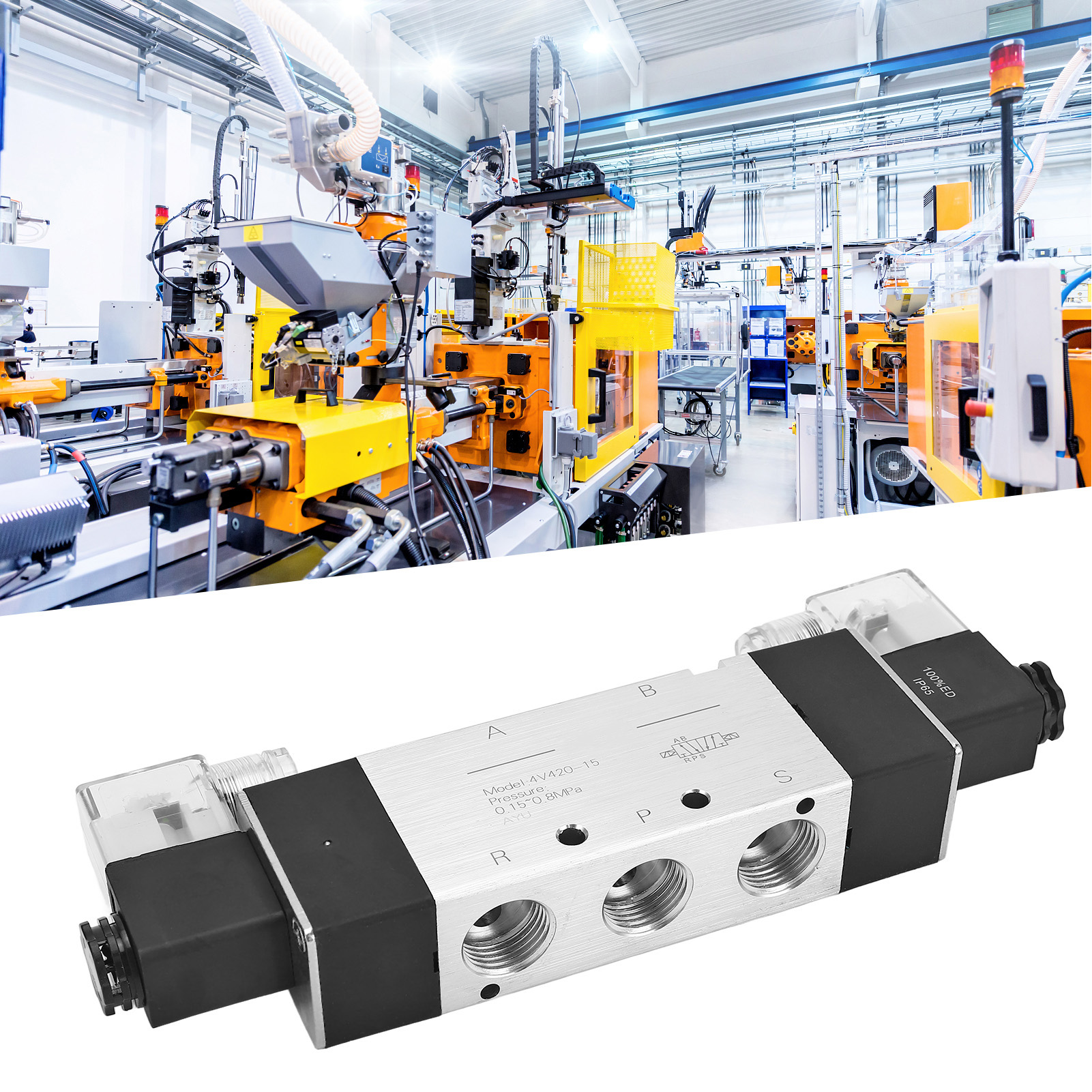 Pneumatisches Magnetventil 4v420-15, 5/3-wege-magnetventil, Pneumatisches Steuerventil, 220 V Wechselstrom