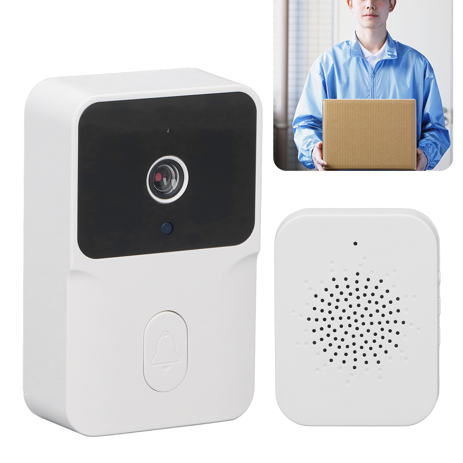 M8 Smart Video Doorbell, Drahtlose Video-gegensprechanlage Für Die Fernüberwachung Ihres Zuhauses, 480p Hd-videoaufnahme, Nachtsicht, 85° Betrachtungswinkel, Kompatibel Mit Der Graffiti App.