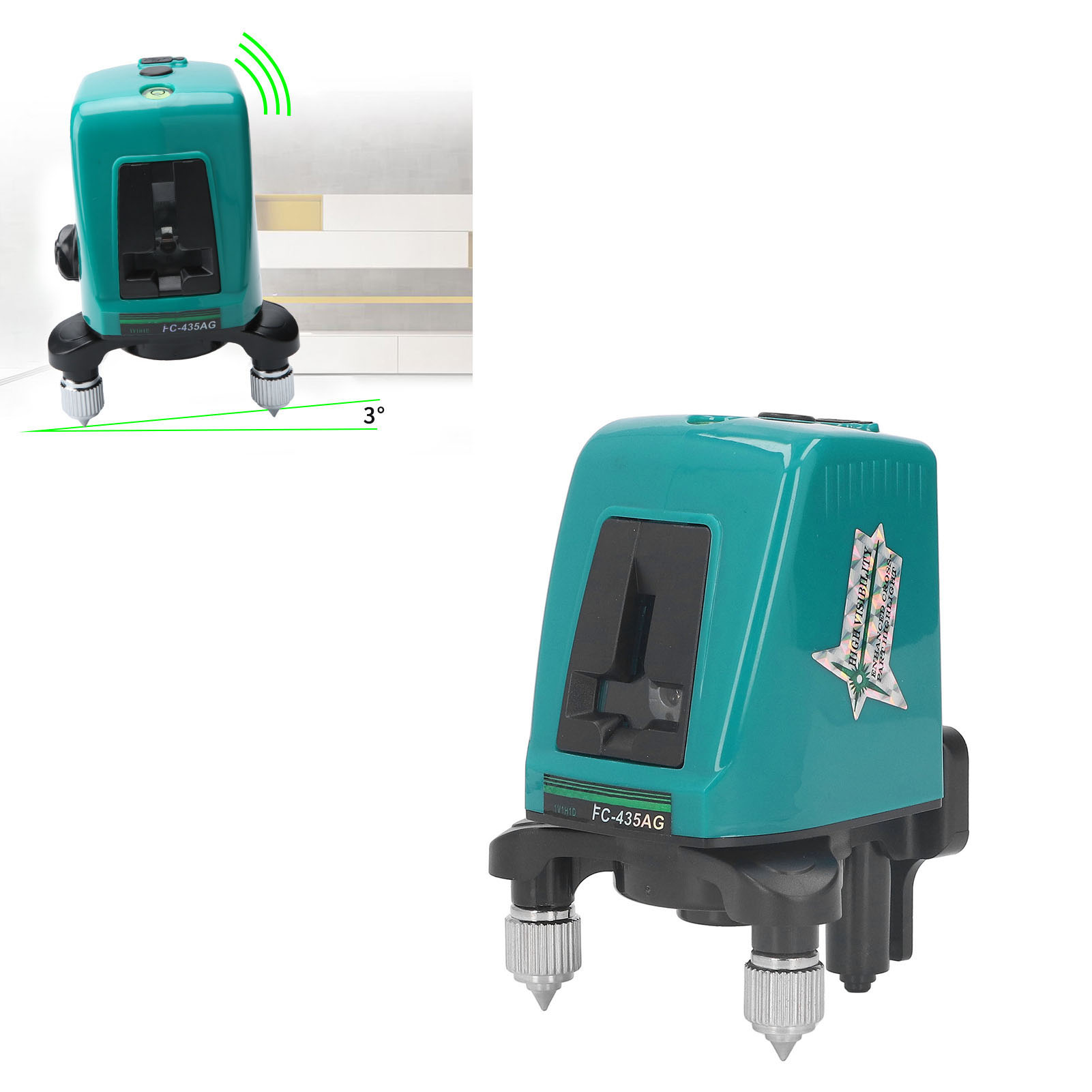 Fc-435ag Grüne Lichtpegelanzeige Für Malerarbeiten Und Innenbeleuchtung – Automatische Grüne Lichtpegelanzeige, Mini-infrarot-wasserwaage Mit 2 Linien, Hochleistungsprojektor