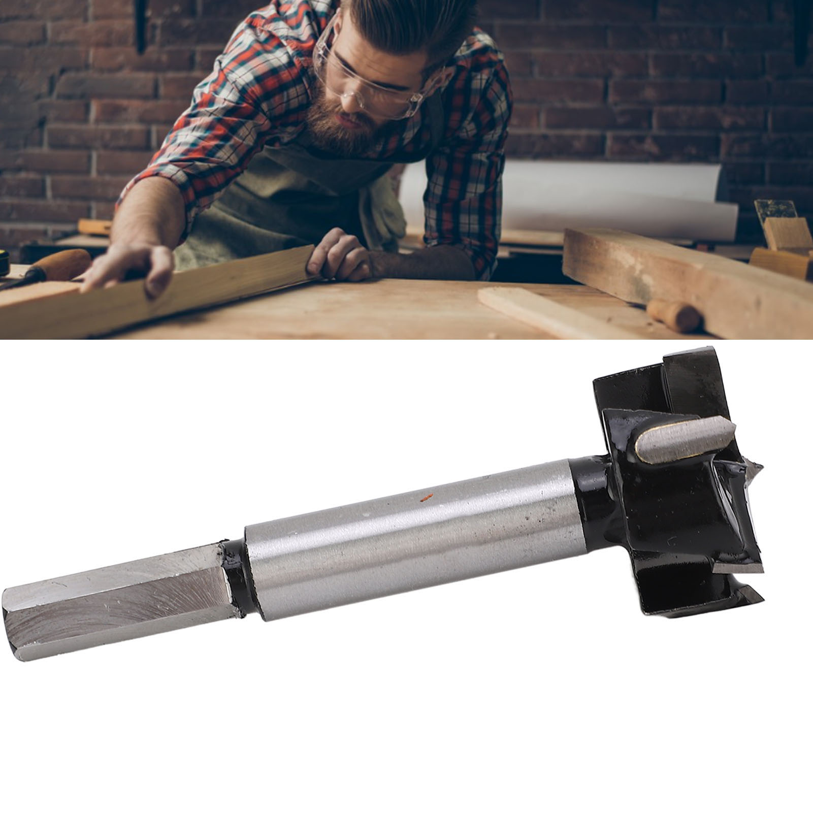 40-mm-dreiblatt-lochbohrer, Schwarz, Zum Bohren Von Kunststoffscharnieren Und Tischplatten